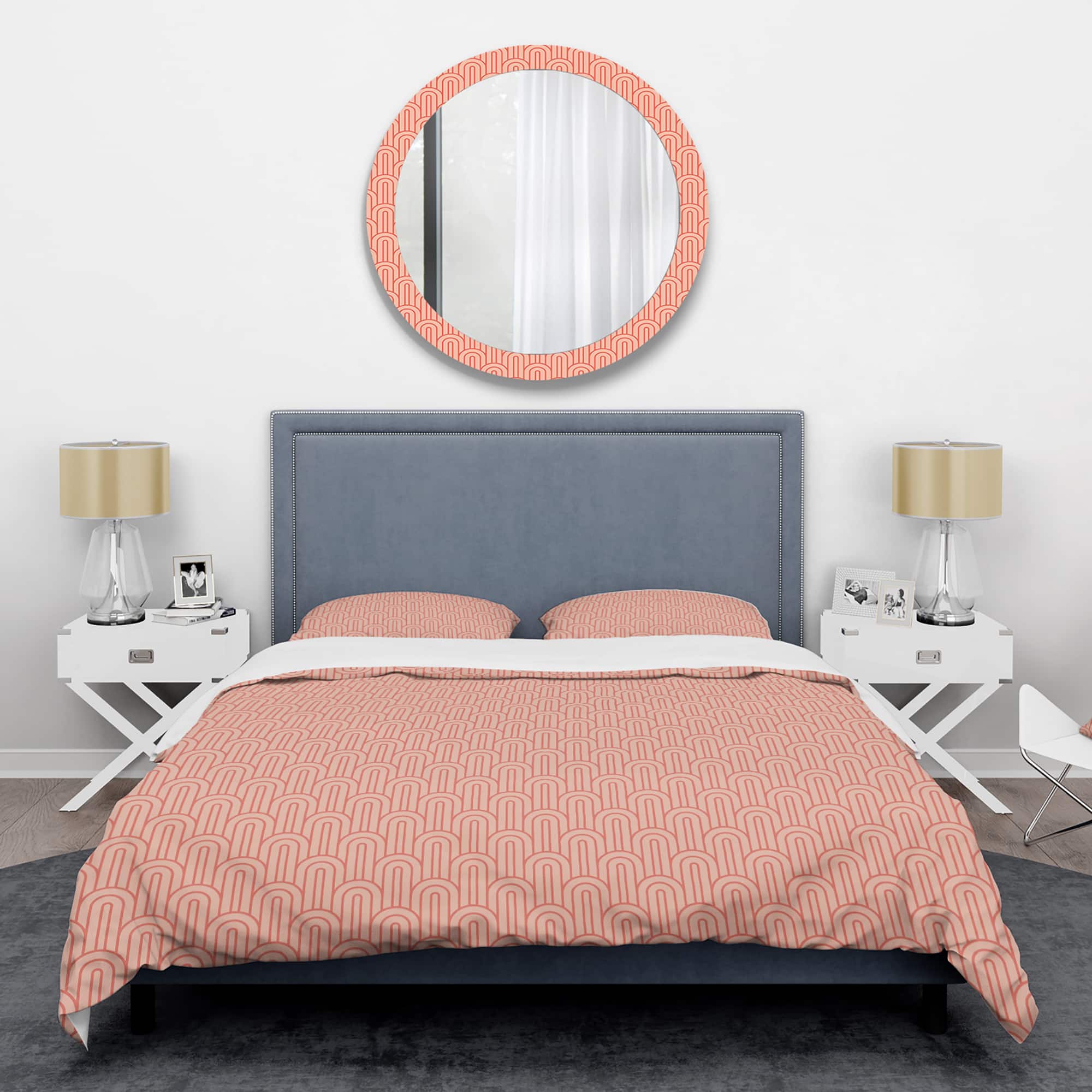 Designart &#x27;Retro Art Deco Waves II&#x27; Mid-Century Duvet Cover Set