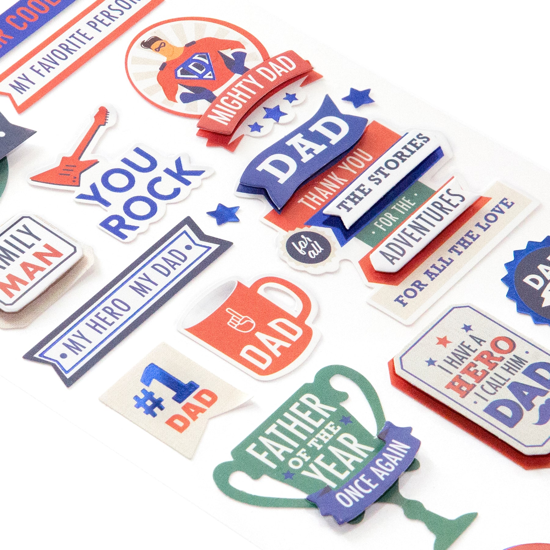 12 Pack: Dad Dimensional Stickers by Recollections™