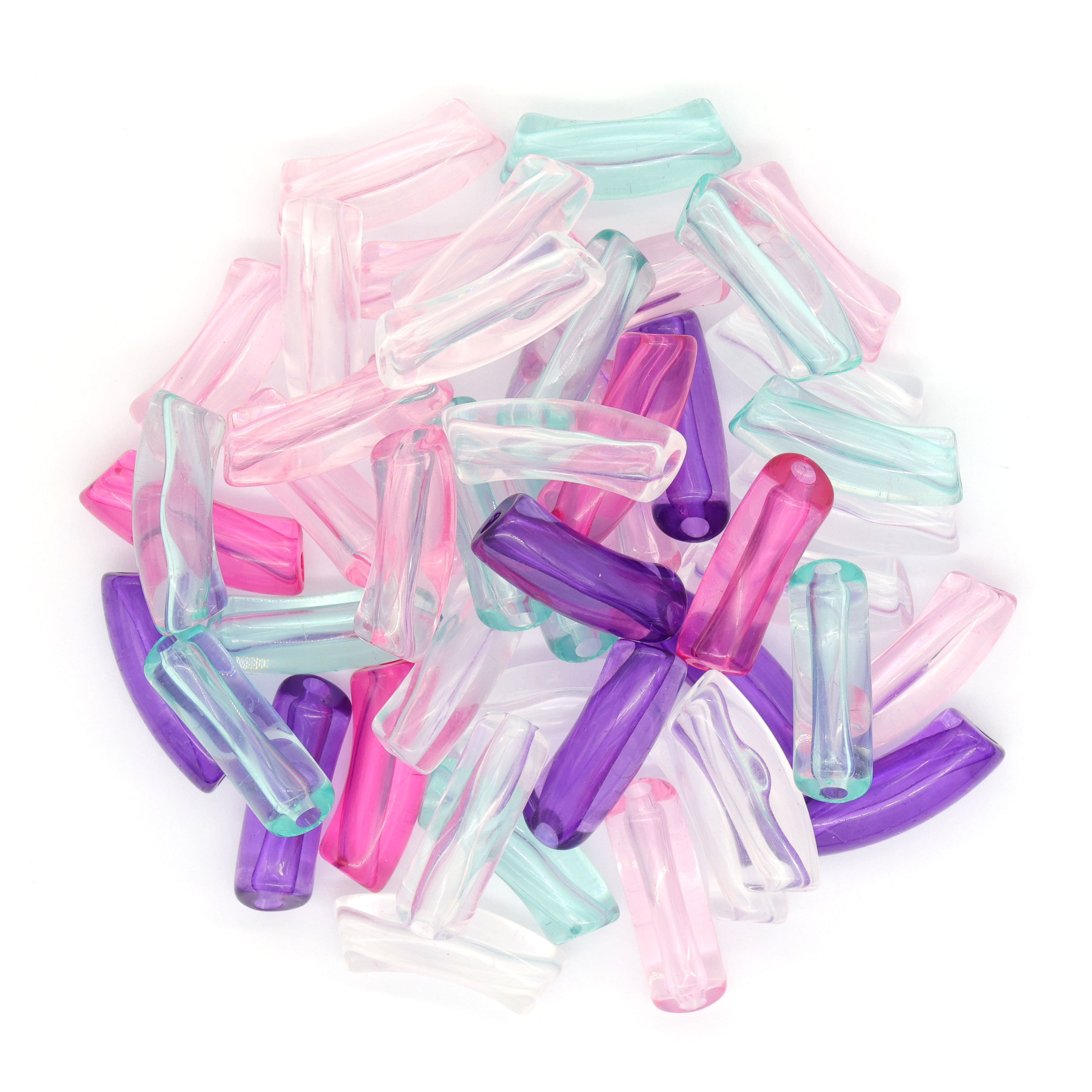 Transparent Plastic Tube Beads, 48ct. by Creatology&#x2122;
