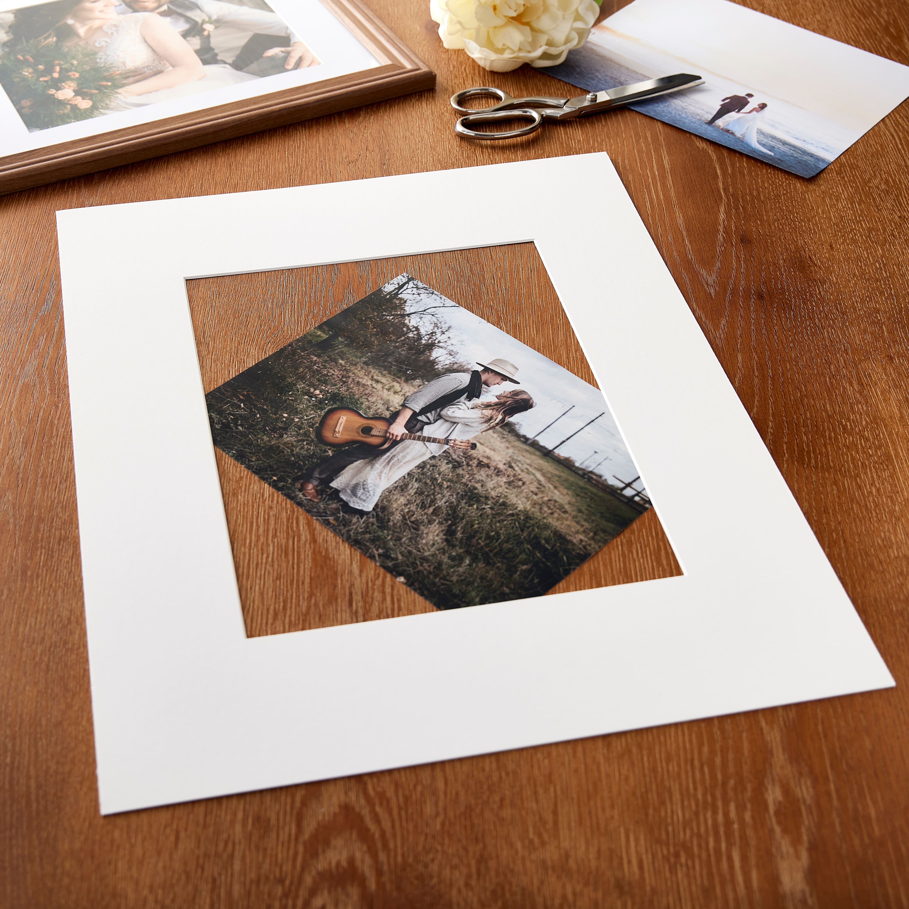 Pack of 100, 8x10 Pre-cut Mat with Blackcore fits 5x7 Picture + Backing +  Bags.