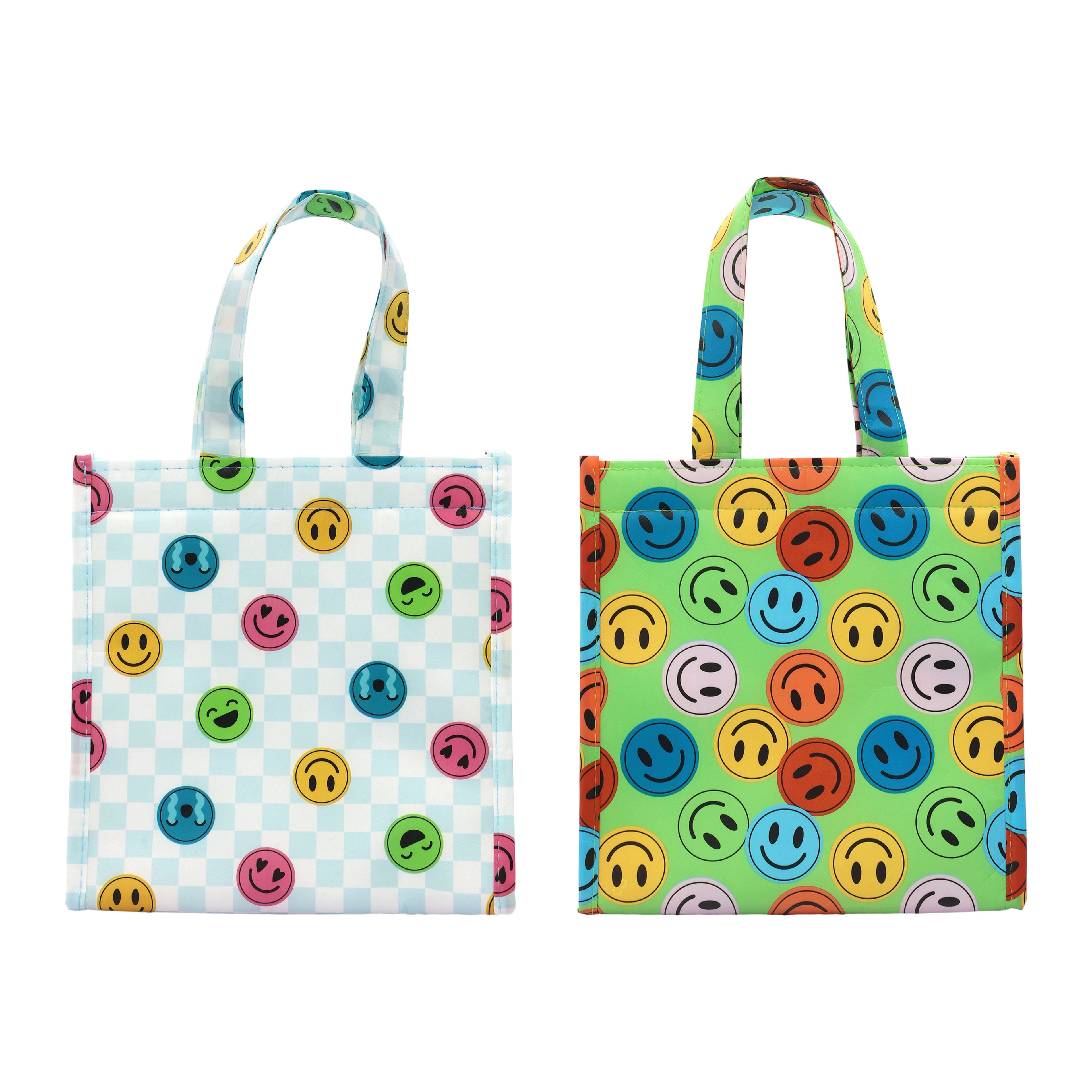 Lunch Time! Multicolor Emoji &#x26; Smiles Lunch Totes, 2ct. by BTC&#x2122;