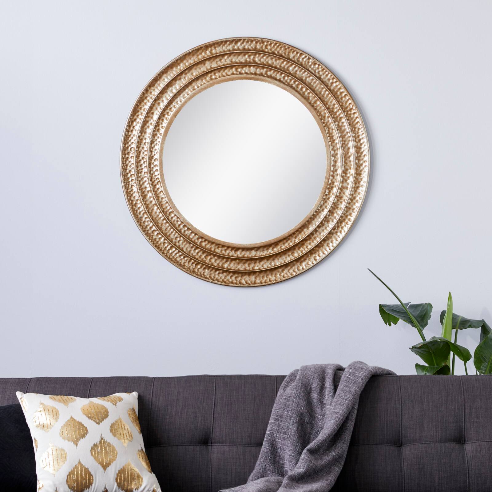 39&#x22; Gold Glam Metal Wall Mirror