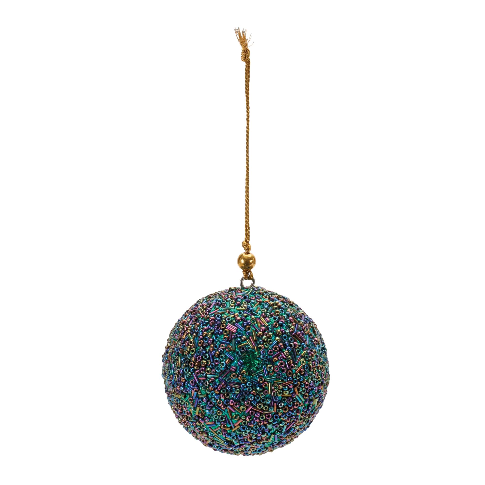 2.75" Rainbow Beaded Ball Ornaments, 12ct.