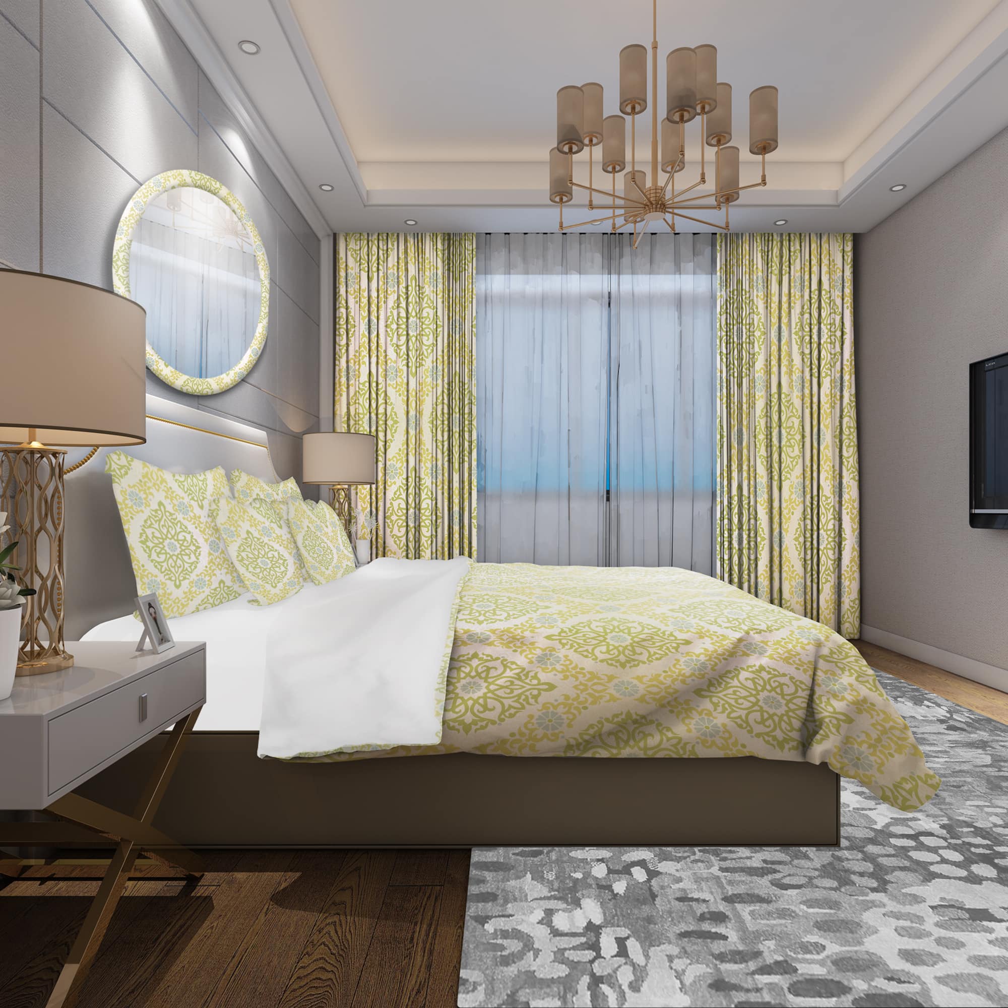 Designart 'Pattern in Eastern Style' Mid-Century Modern Bedding Set - Duvet Cover & Shams