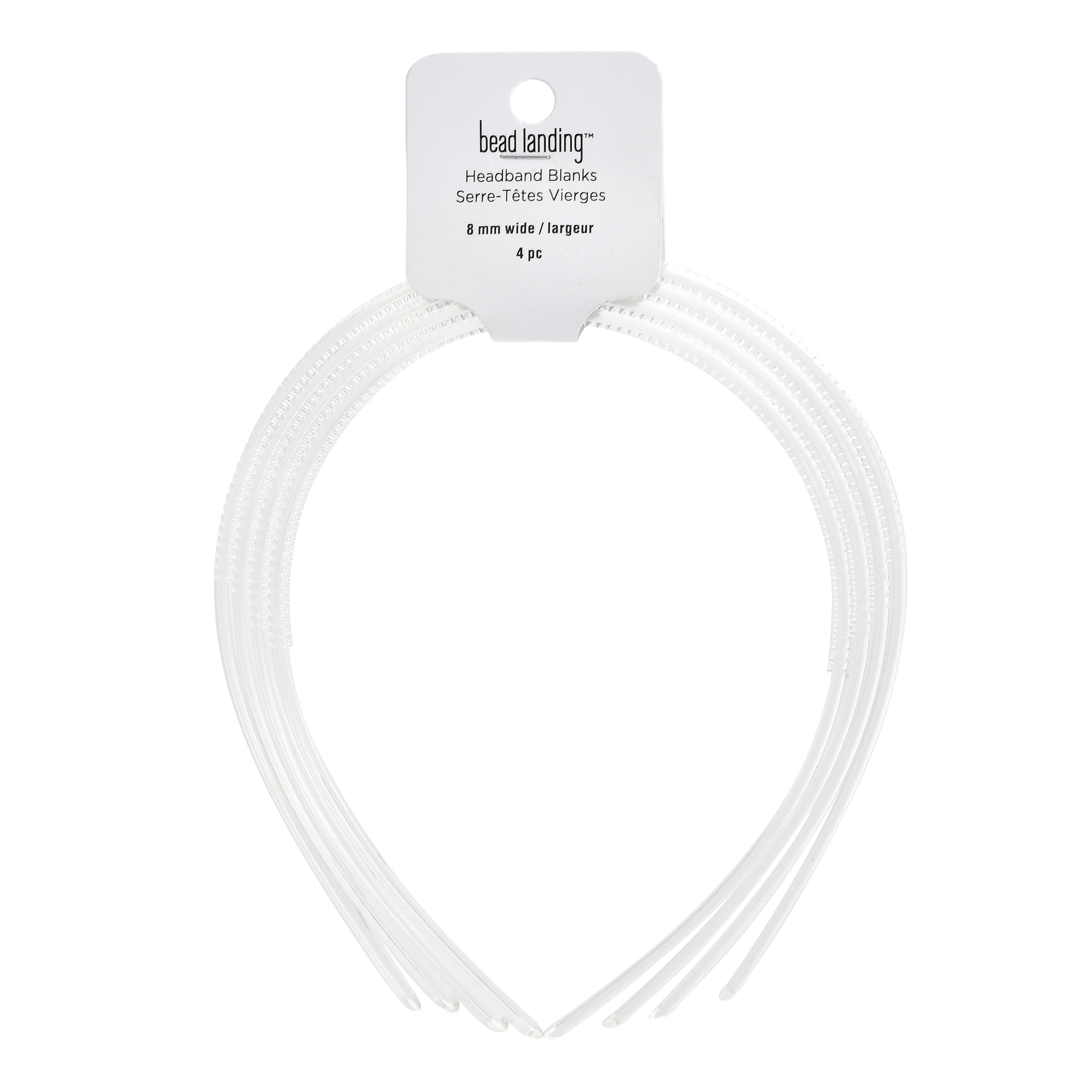 Serre-têtes vierges en plastique transparent de 8 mm, 4 unités de Bead Landing