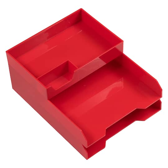 JAM Paper Red Stackable Office Desk Supply & Paper Organizer Set | Michaels