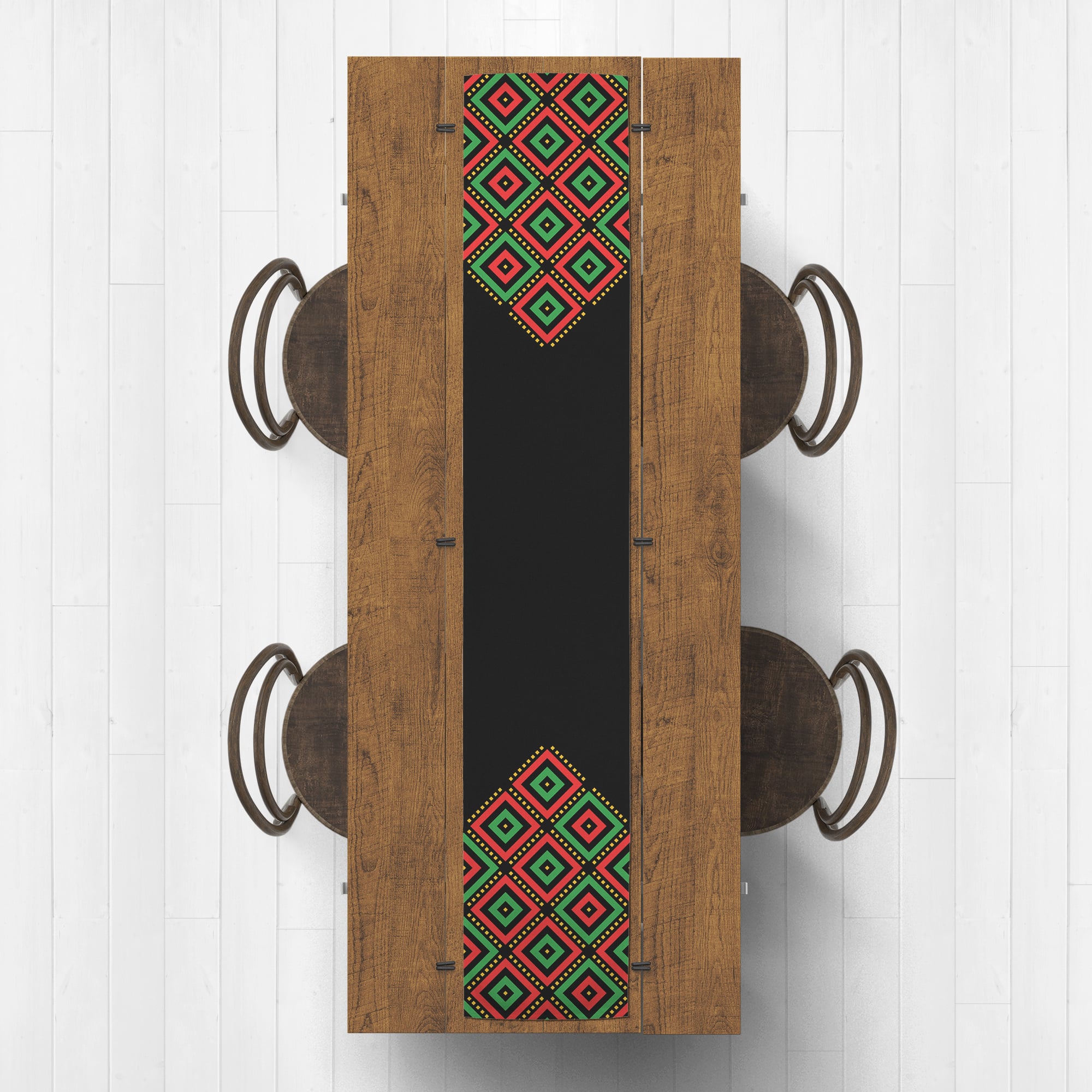 90&#x22; Diamond Kwanzaa Table Runner