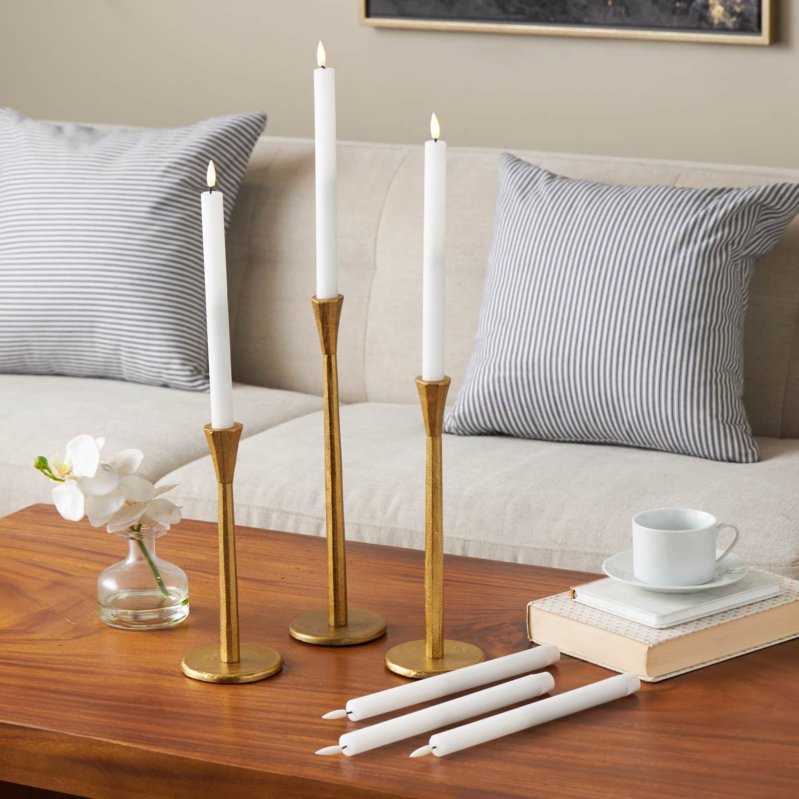 11" Flameless Wax Candles with Remote Control, 6ct.