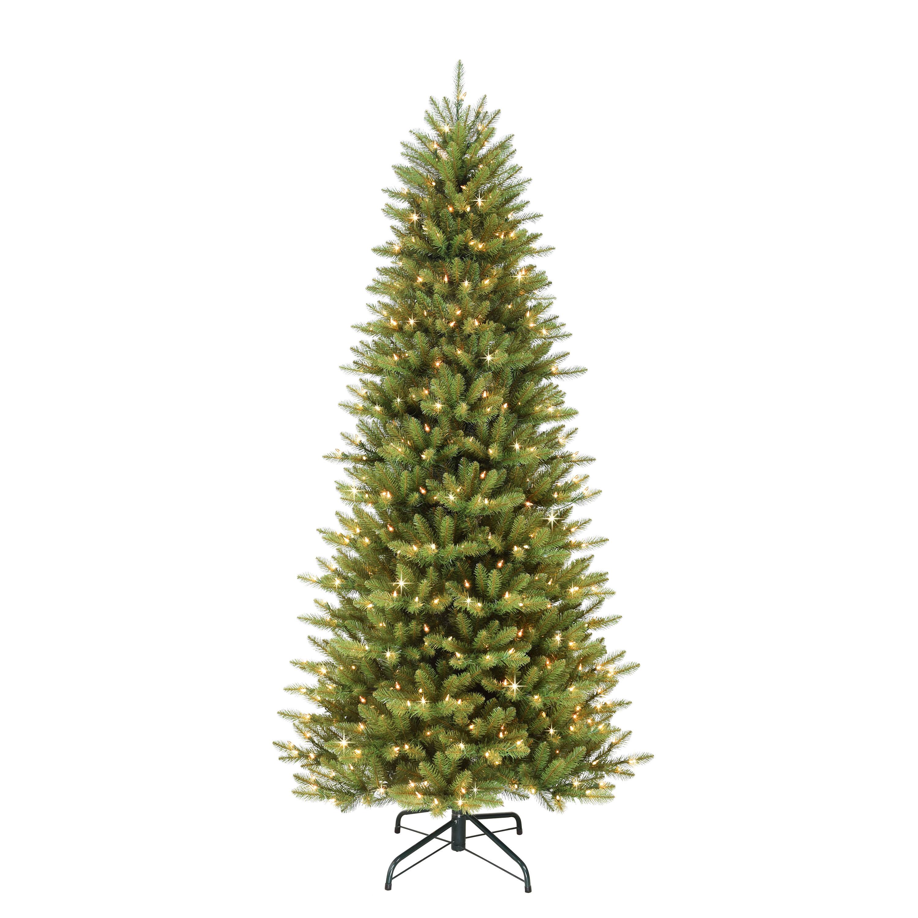7.5ft. Pre-Lit Slim Fraser Fir Artificial Christmas Tree, White Lights