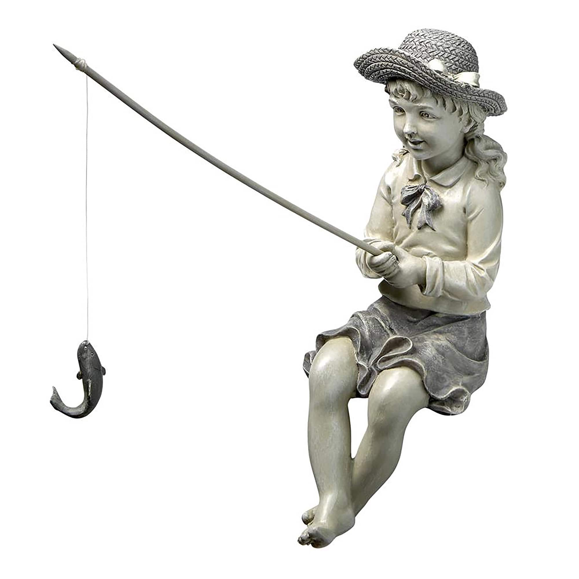 Design Toscano 11&#x22; Nellie&#x27;s Big Catch Fishing Statue