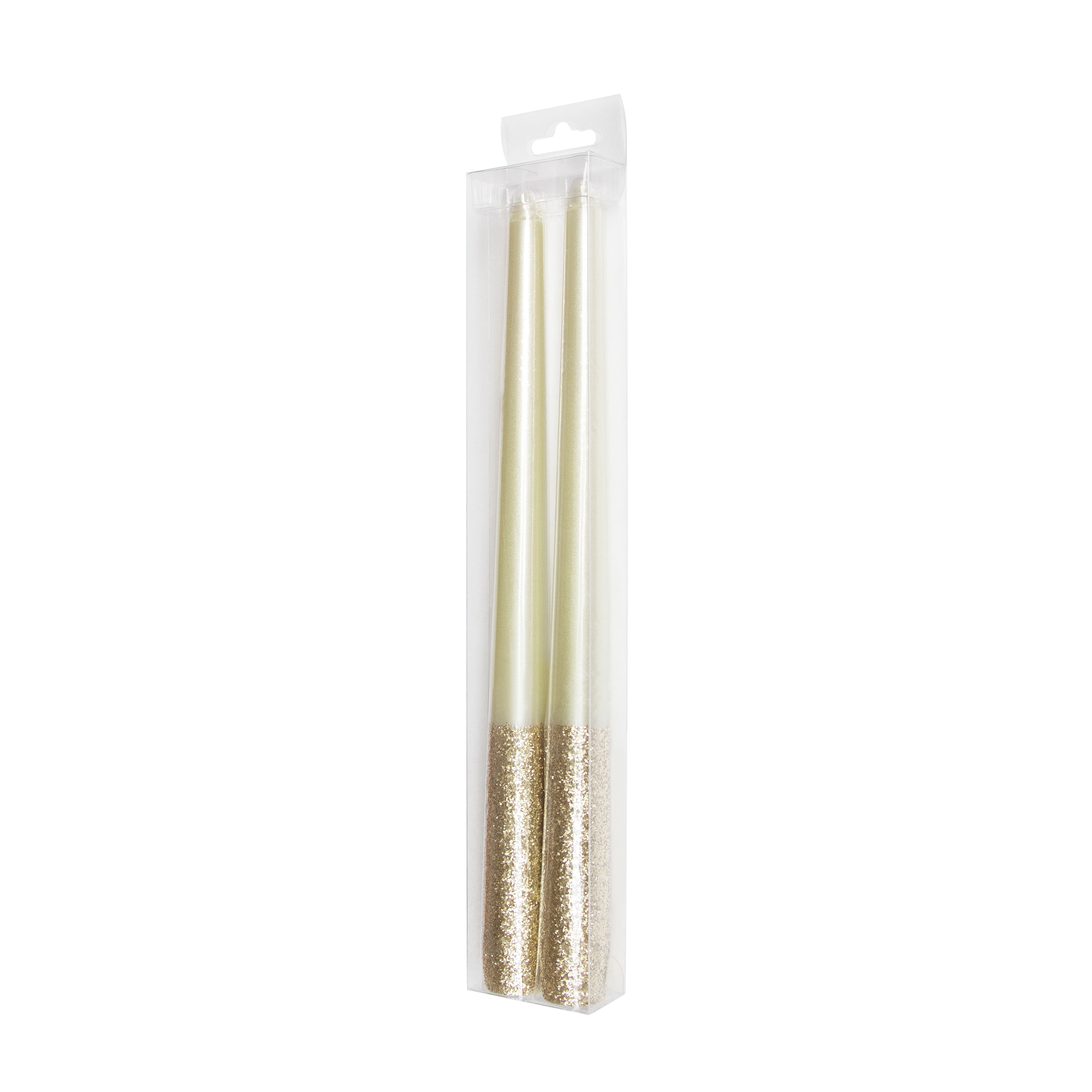 10&#x22; Champagne Glitter Taper Candles, 2ct. by Ashland&#xAE;