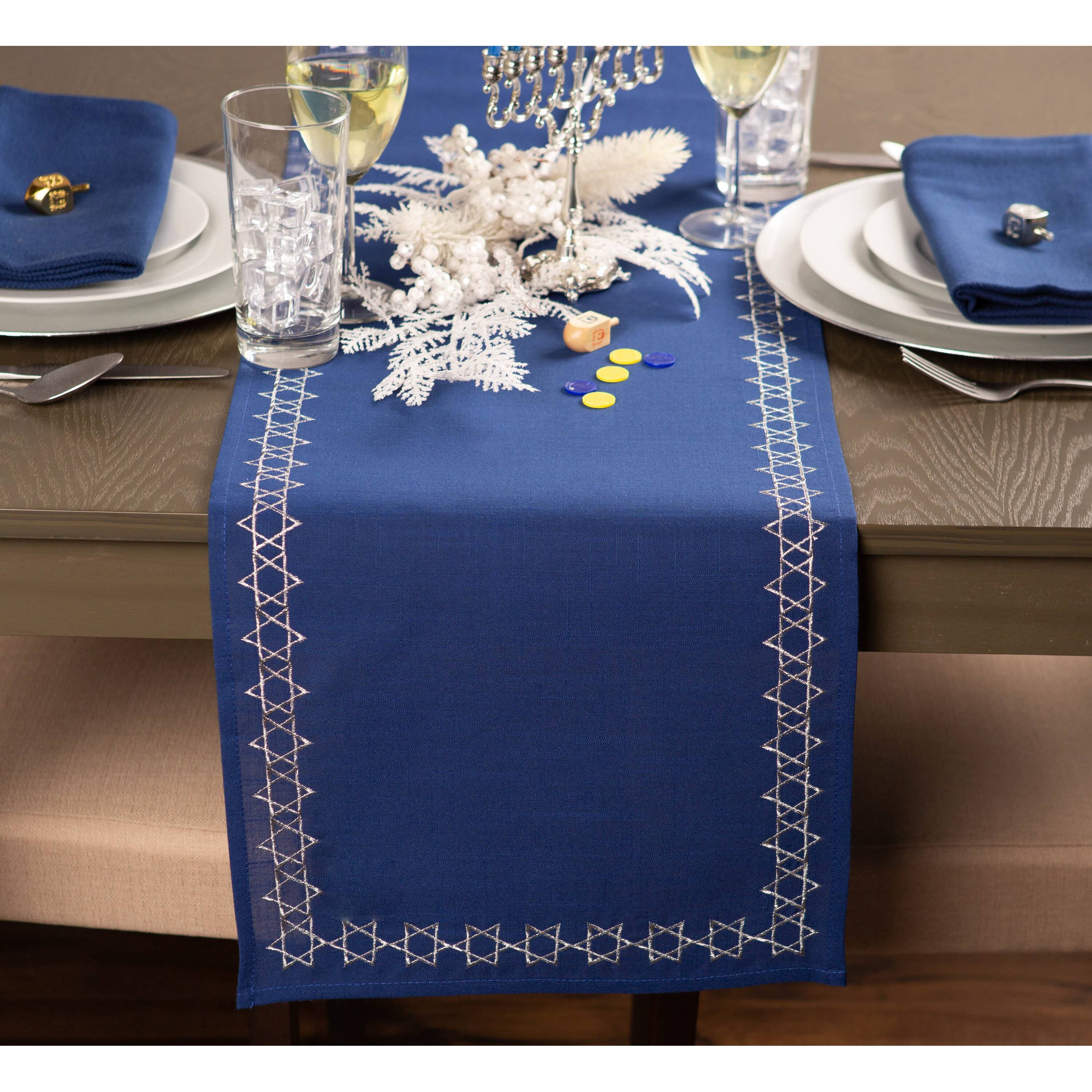 DII® 108" Embroidered Star of David Table Runner