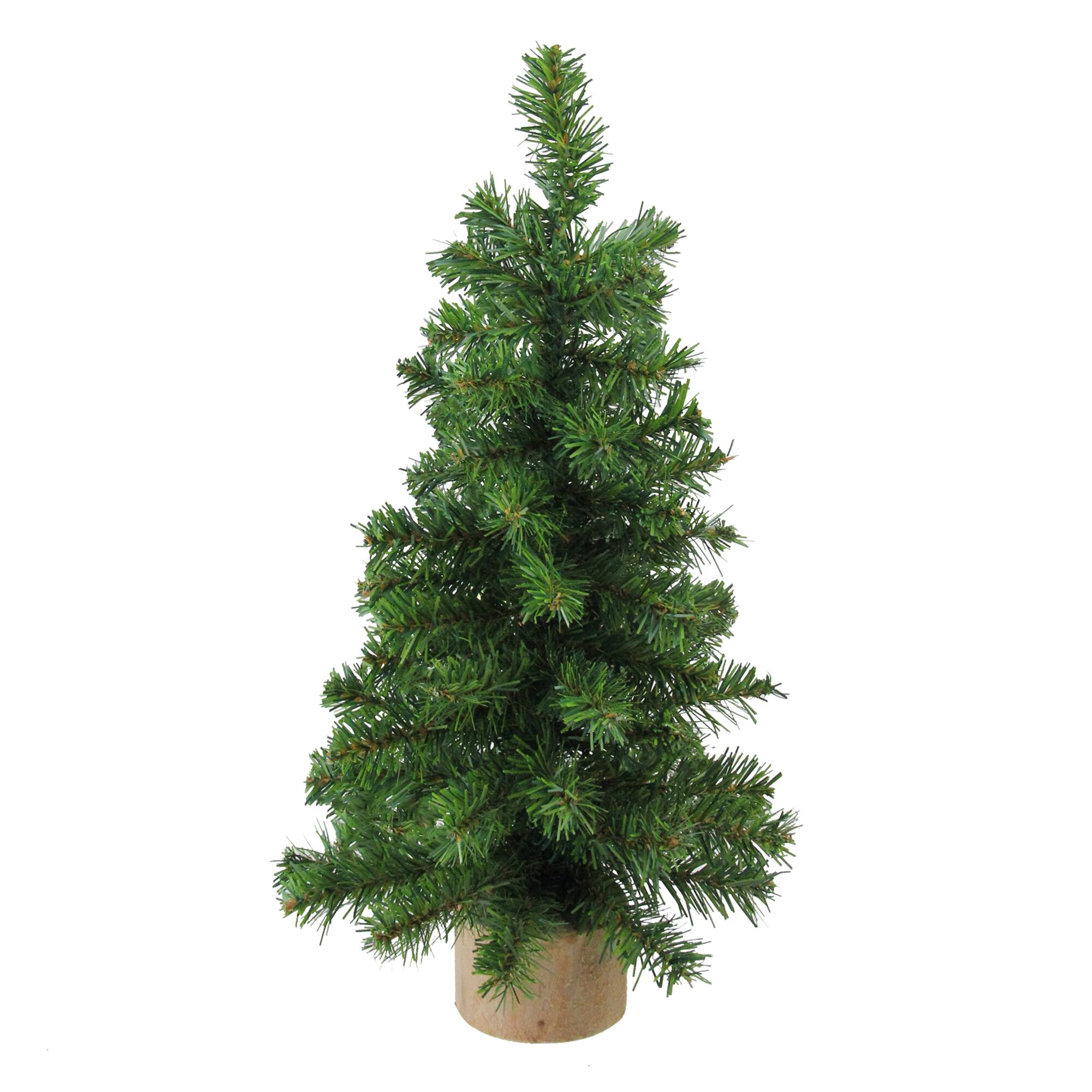 15&#x22; Unlit Alpine Slim Artificial Christmas Tree with Wood Base