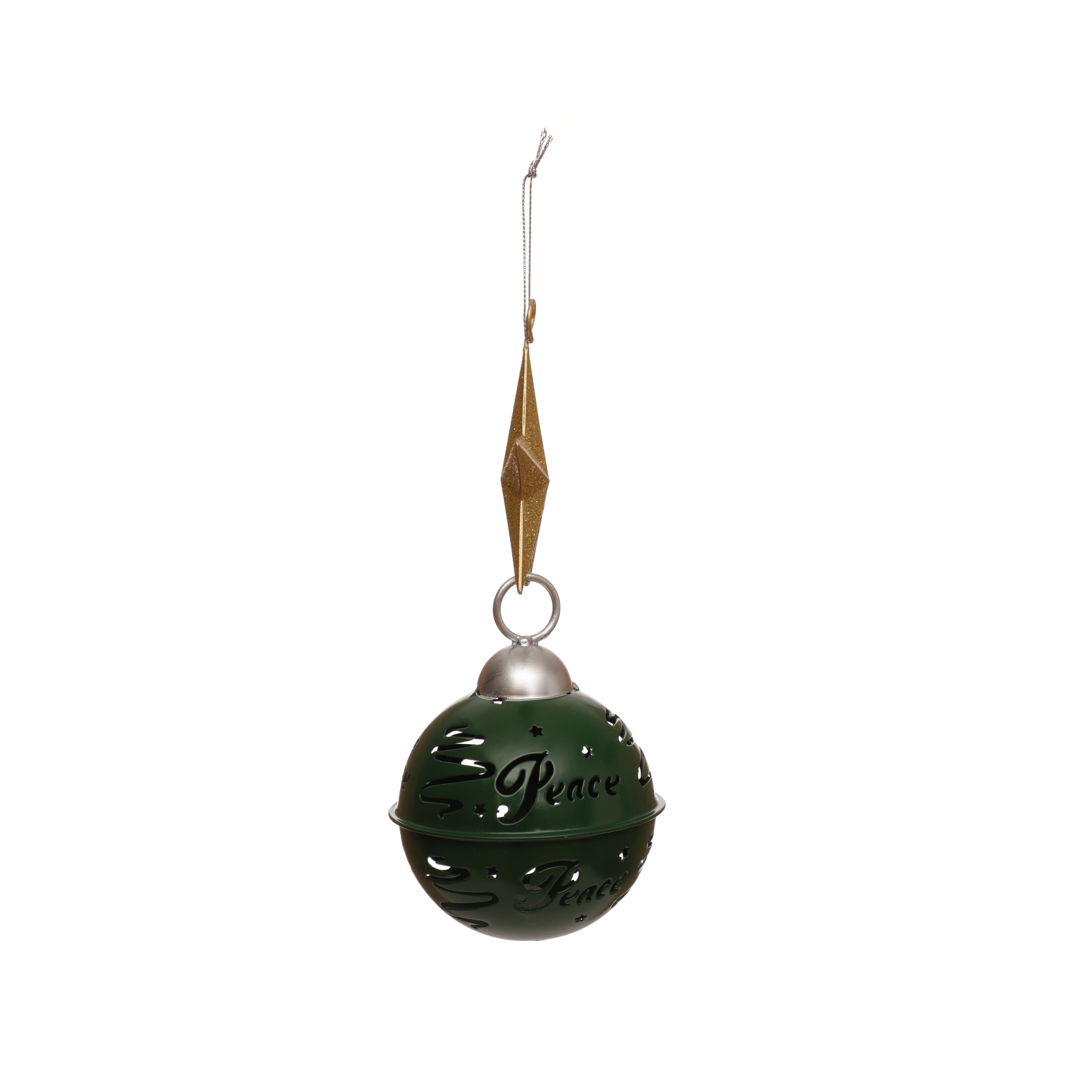 8&#x22; Green Ball Ornament with Star by Ashland&#xAE;