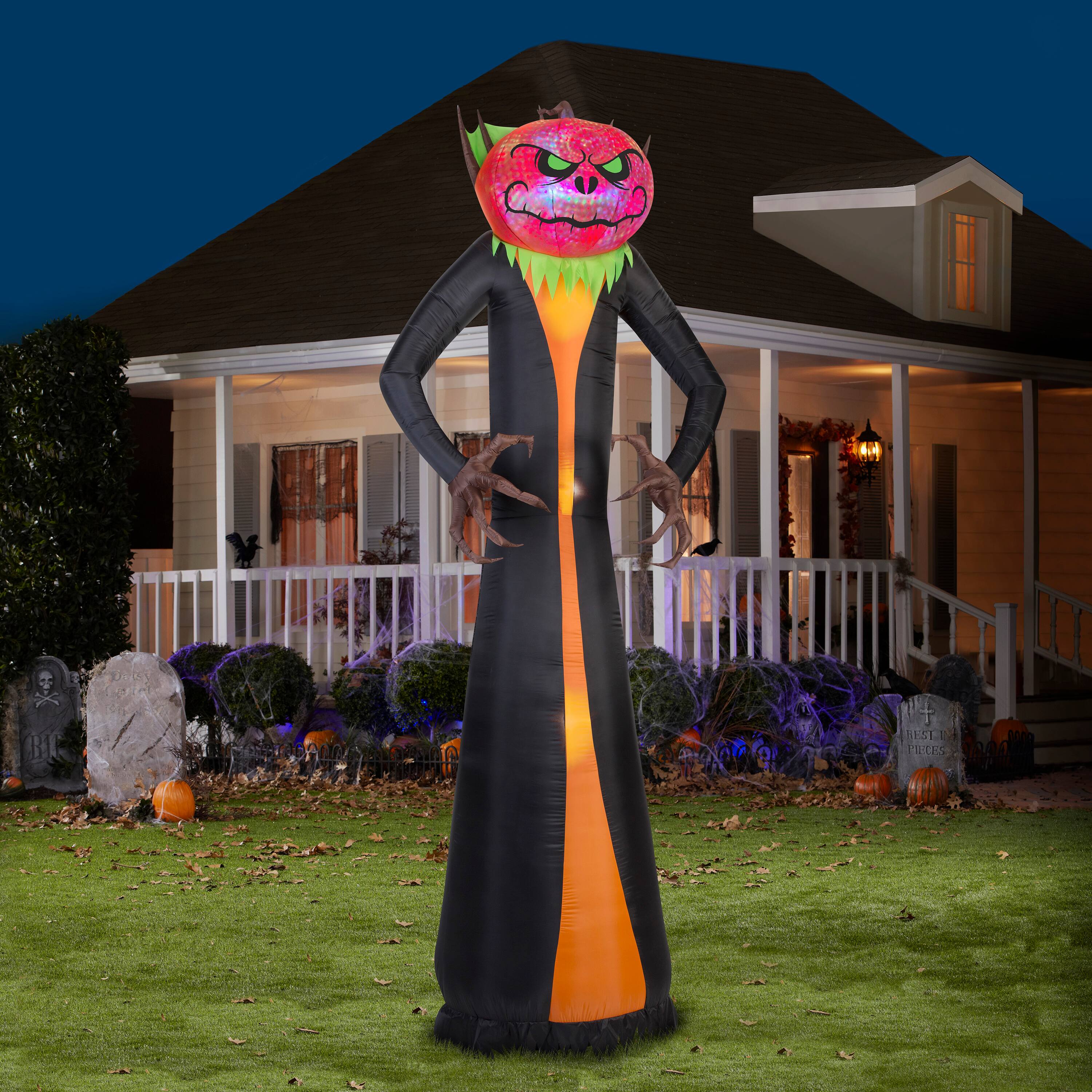 12ft. Airblown® Inflatable Giant Halloween Jack-O'-Lantern Reaper with Psychedelic Spirals of Light
