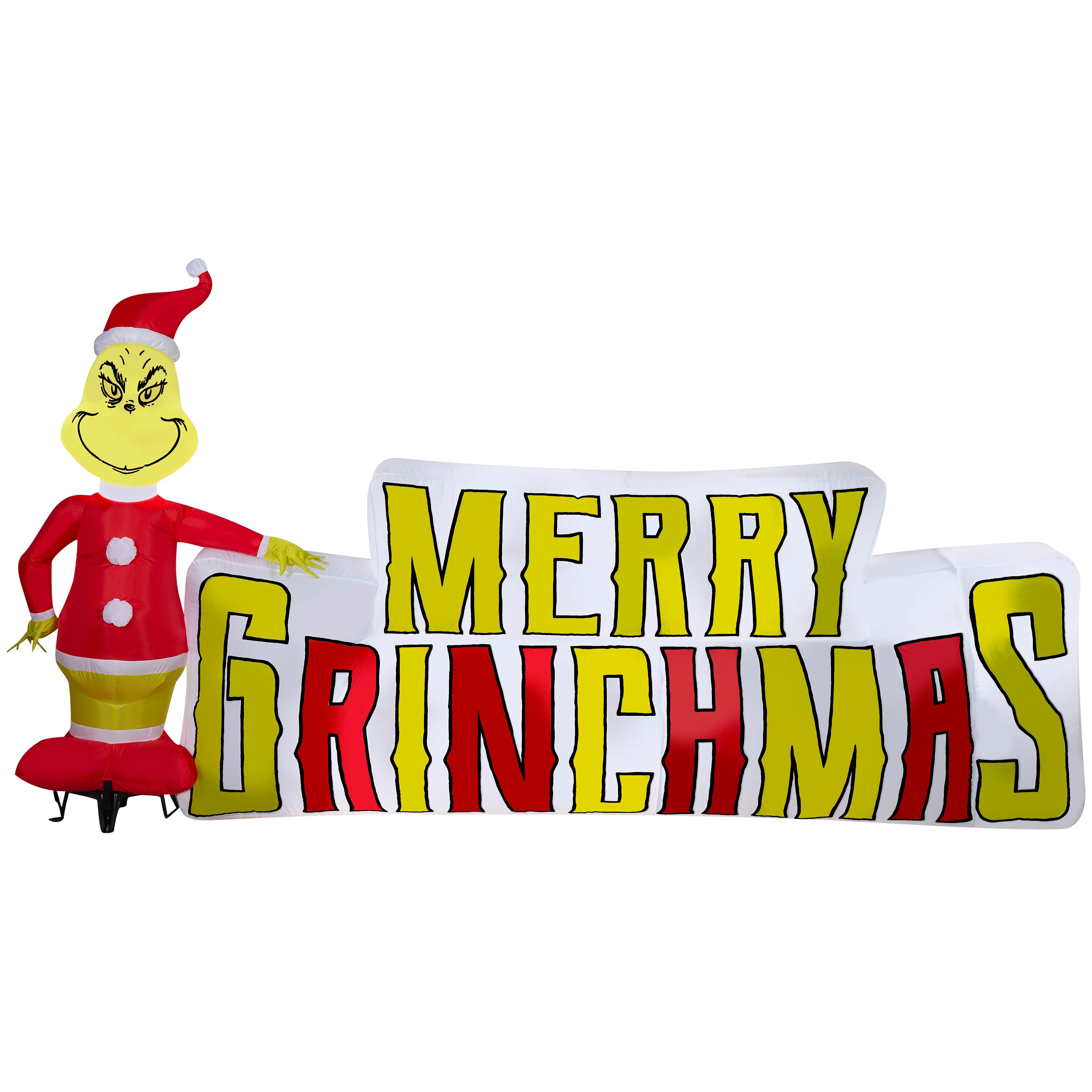 9ft. Airblown&#xAE; Inflatable Christmas Grinch with Merry Grinchmas Sign