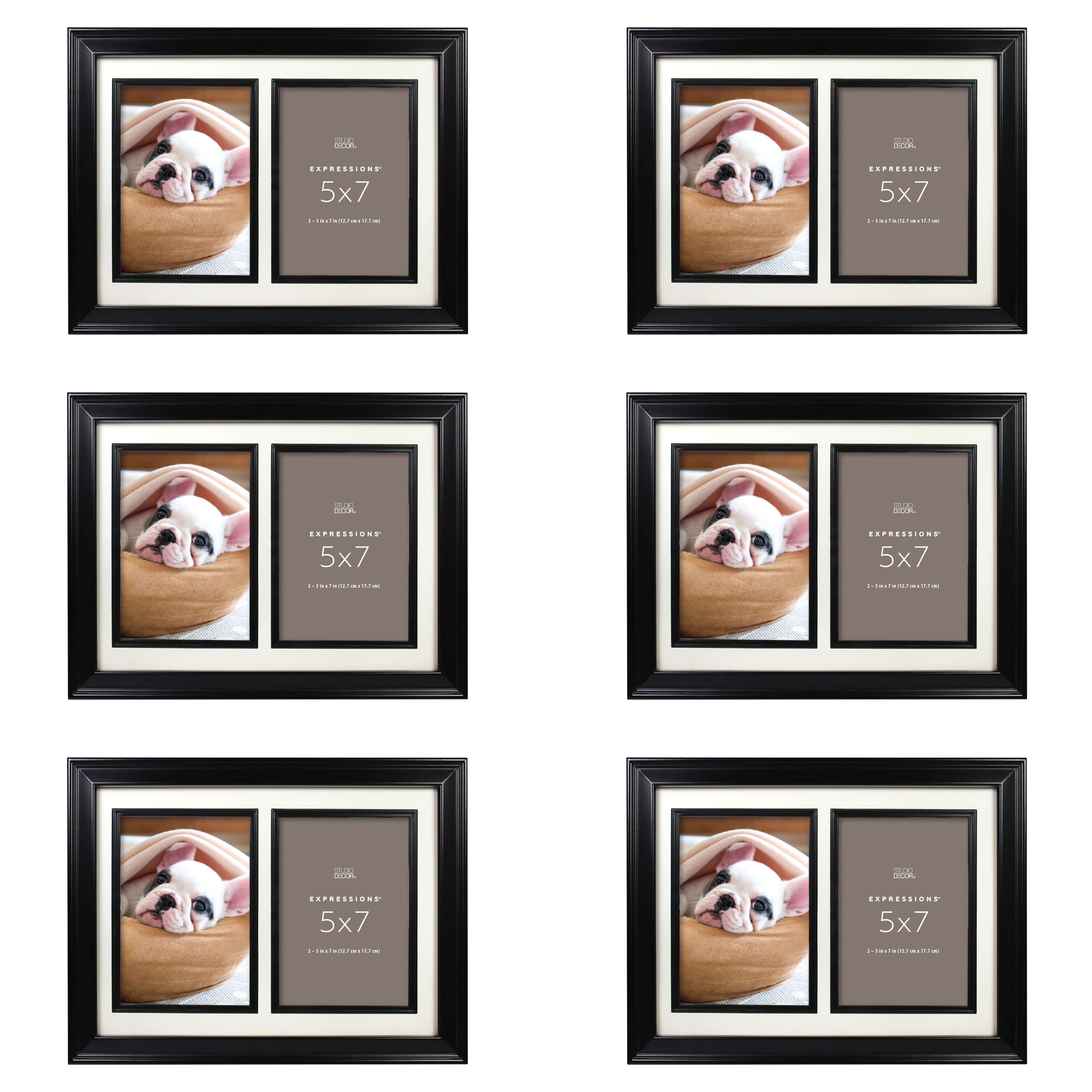 6 Pack: 2-Opening Black 5" x 7" Collage Frame, Expressions by Studio Décor®