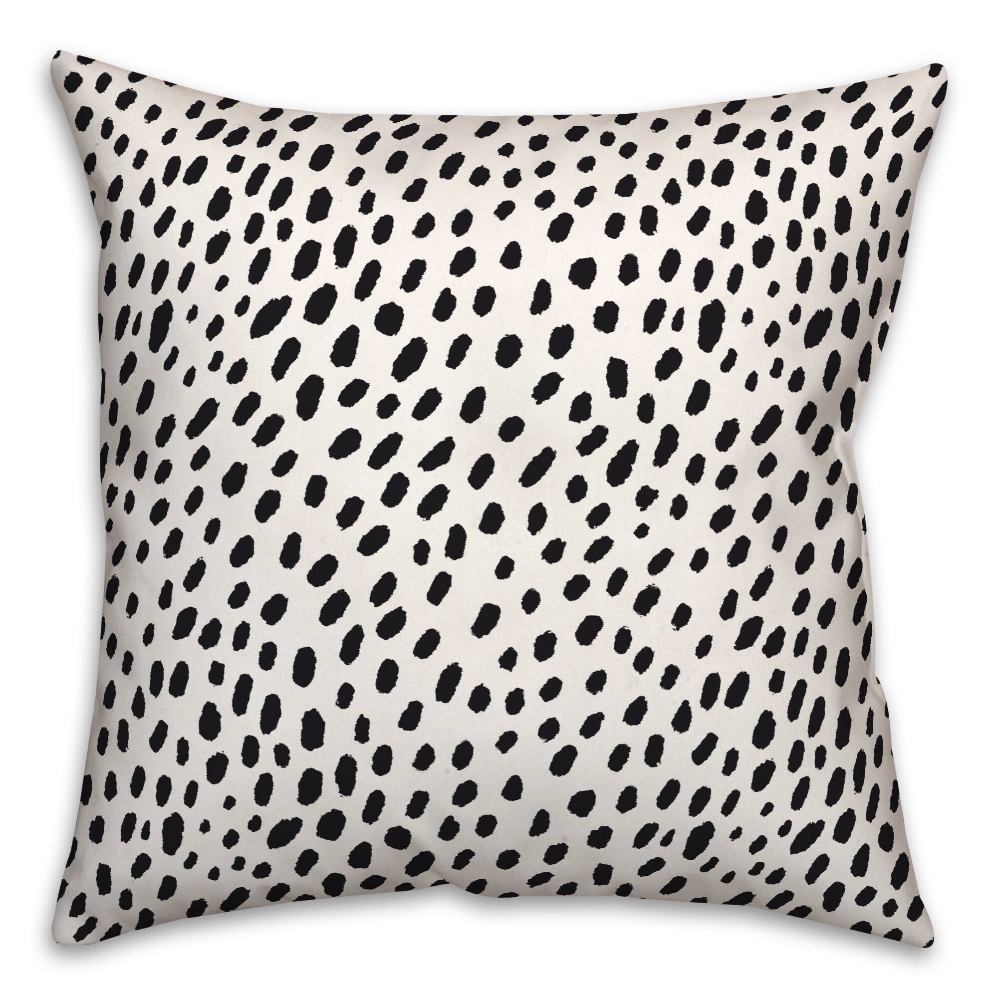 Black and White Spots 18&#x22; x 18&#x22; Throw Pillow