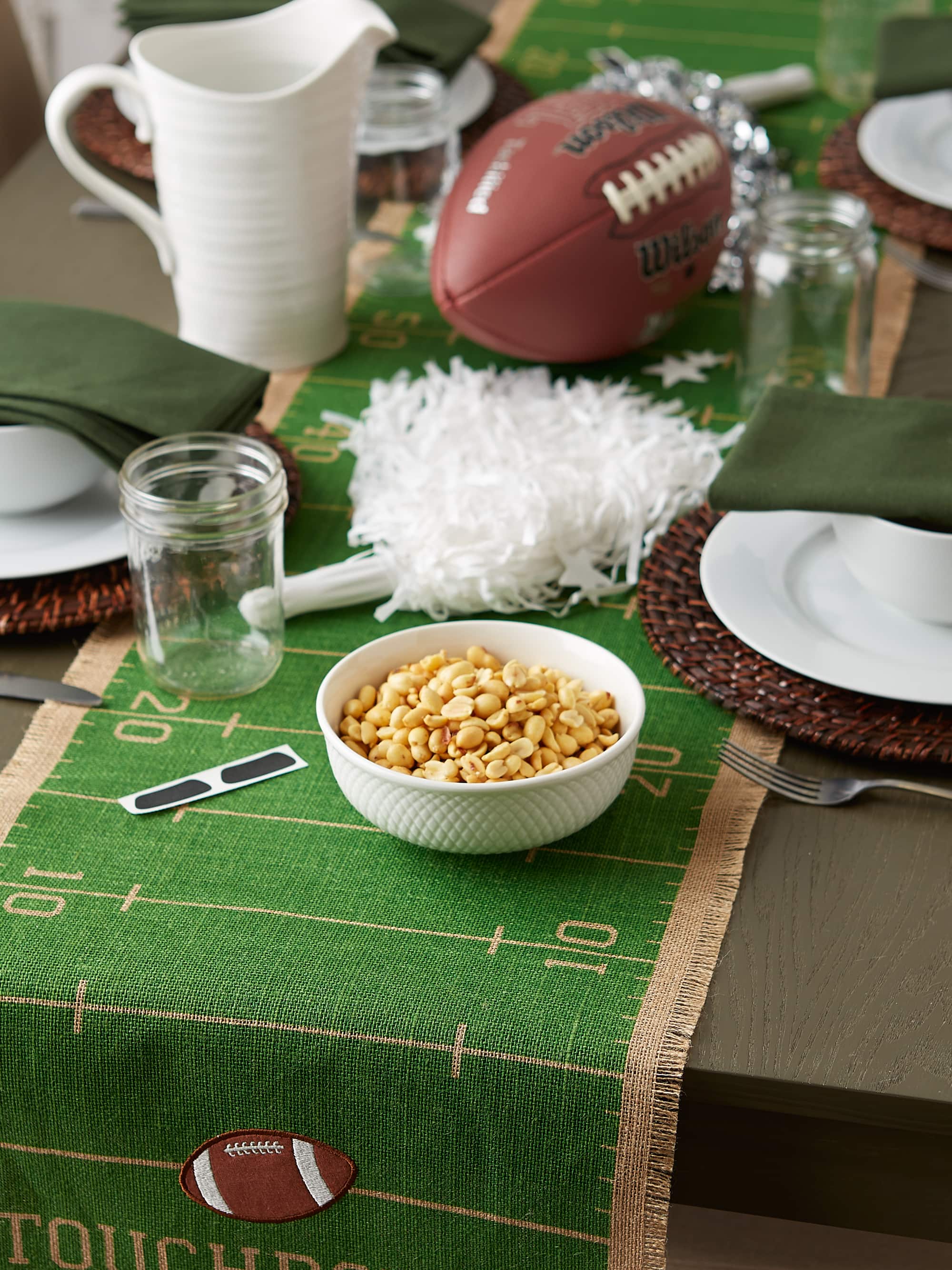 DII® Touchdown Print Jute Table Runner 14X74