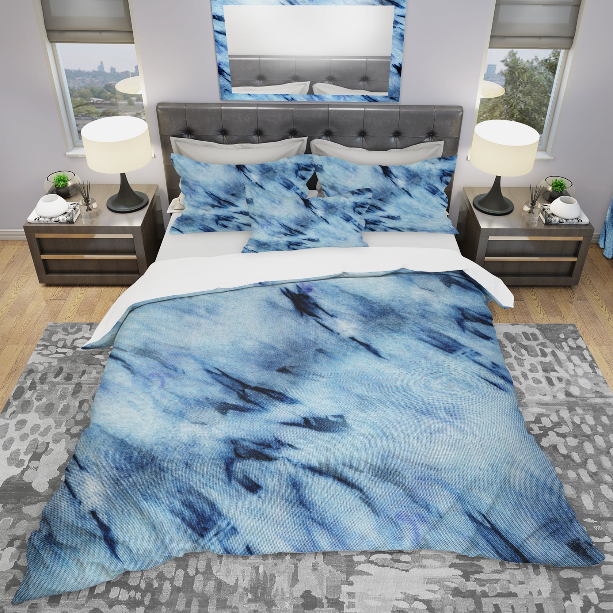 Designart &#x27;Tie Dye&#x27; Modern &#x26; Contemporary Bedding Set - Duvet Cover &#x26; Shams