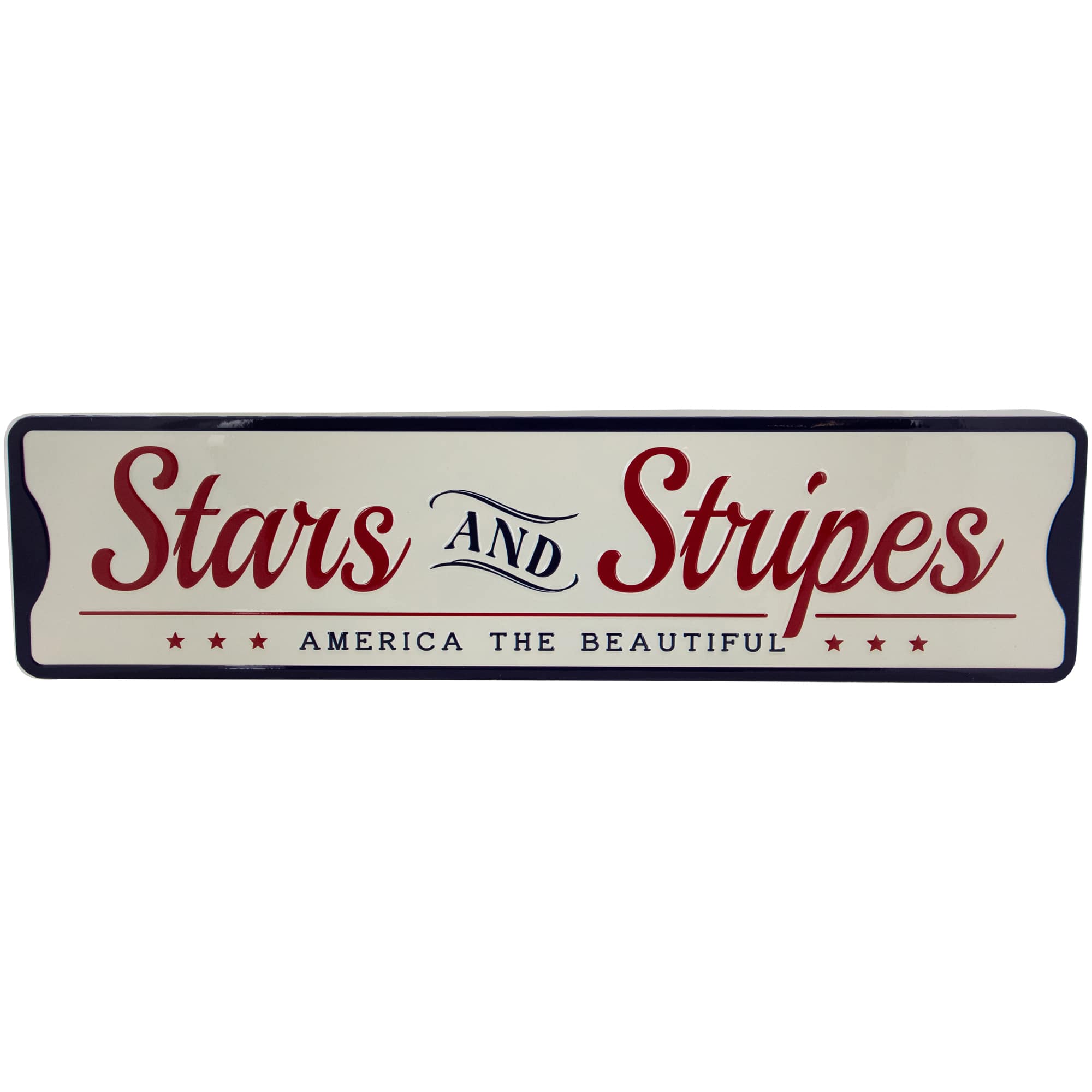 23.5&#x22; Stars &#x26; Stripes America the Beautiful Metal Wall Sign