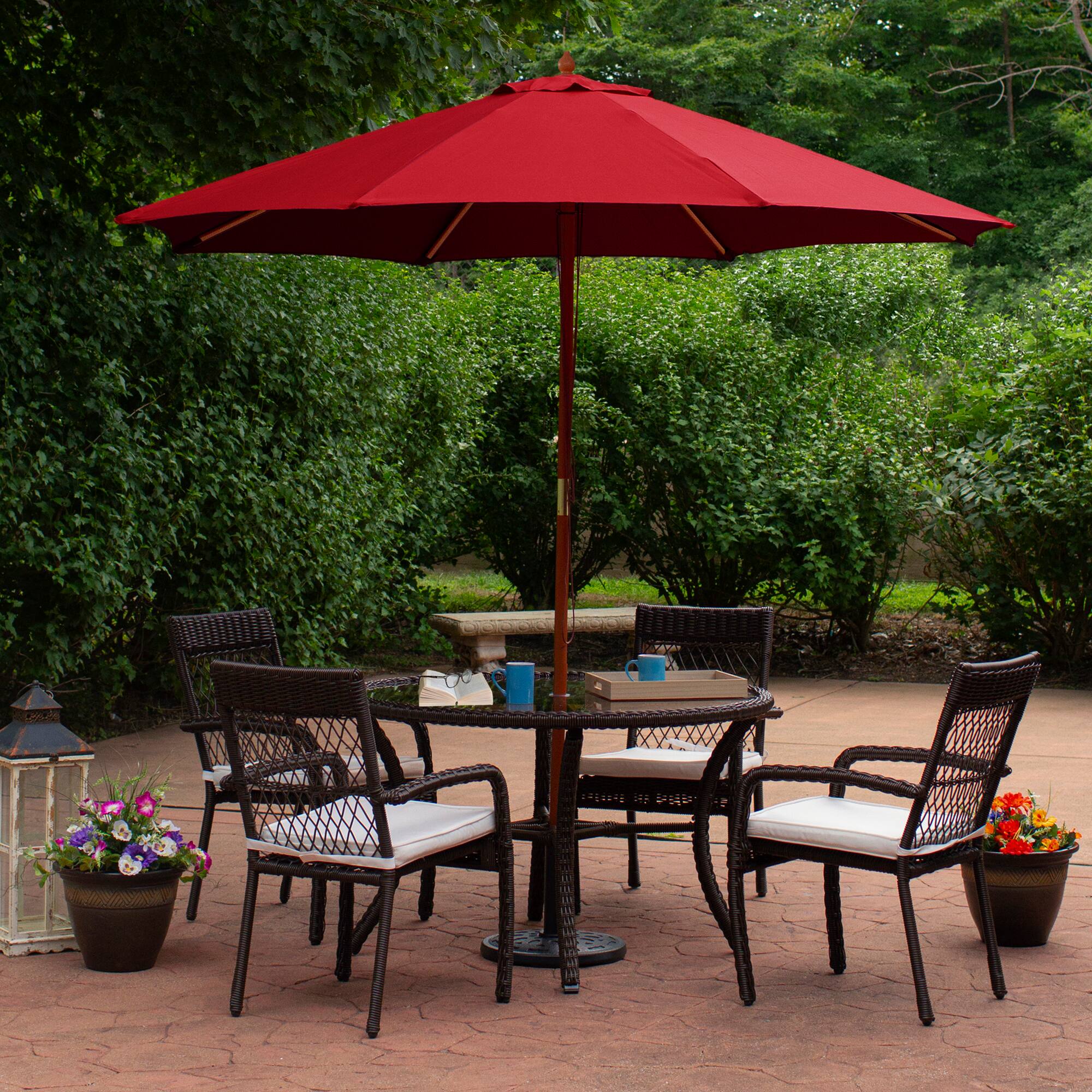 8.5ft. Outdoor Patio Market Umbrella with Wooden Pole