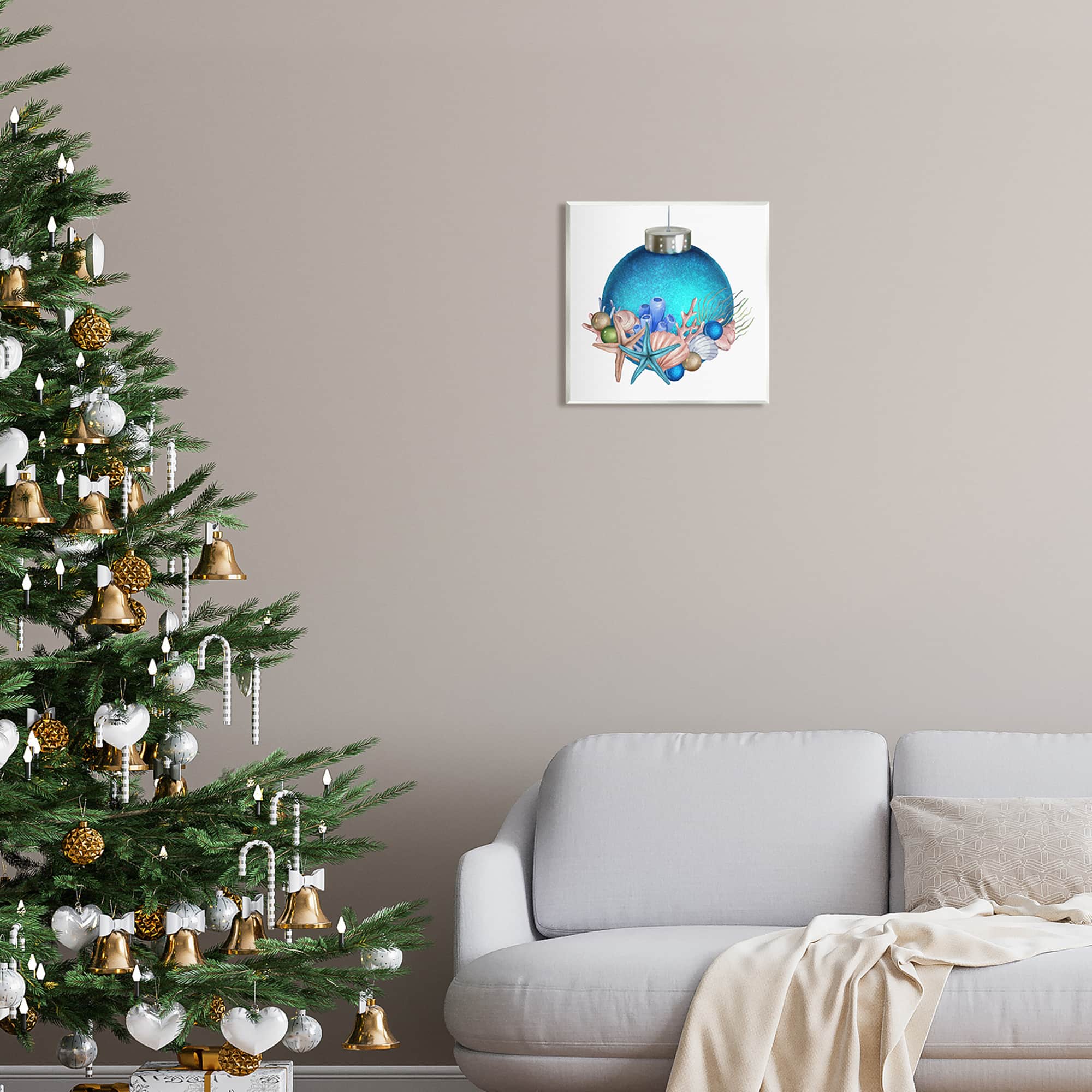 Stupell Industries Nautical Sea Life Holiday Ornament Wall Plaque Art