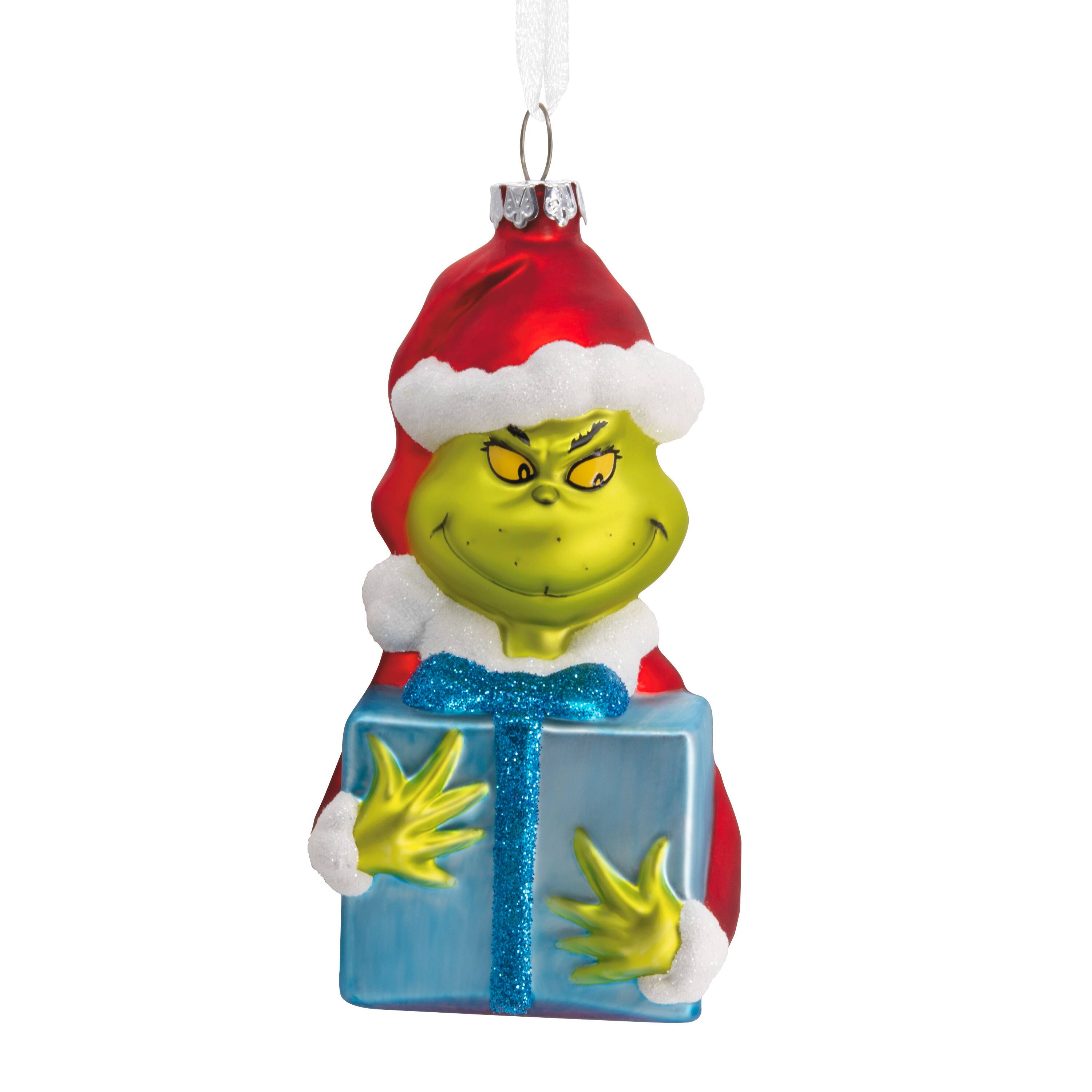 Hallmark Dr. Seuss's How the Grinch Stole Christmas™ 4.5" Grinch with Present Blown Glass Ornament