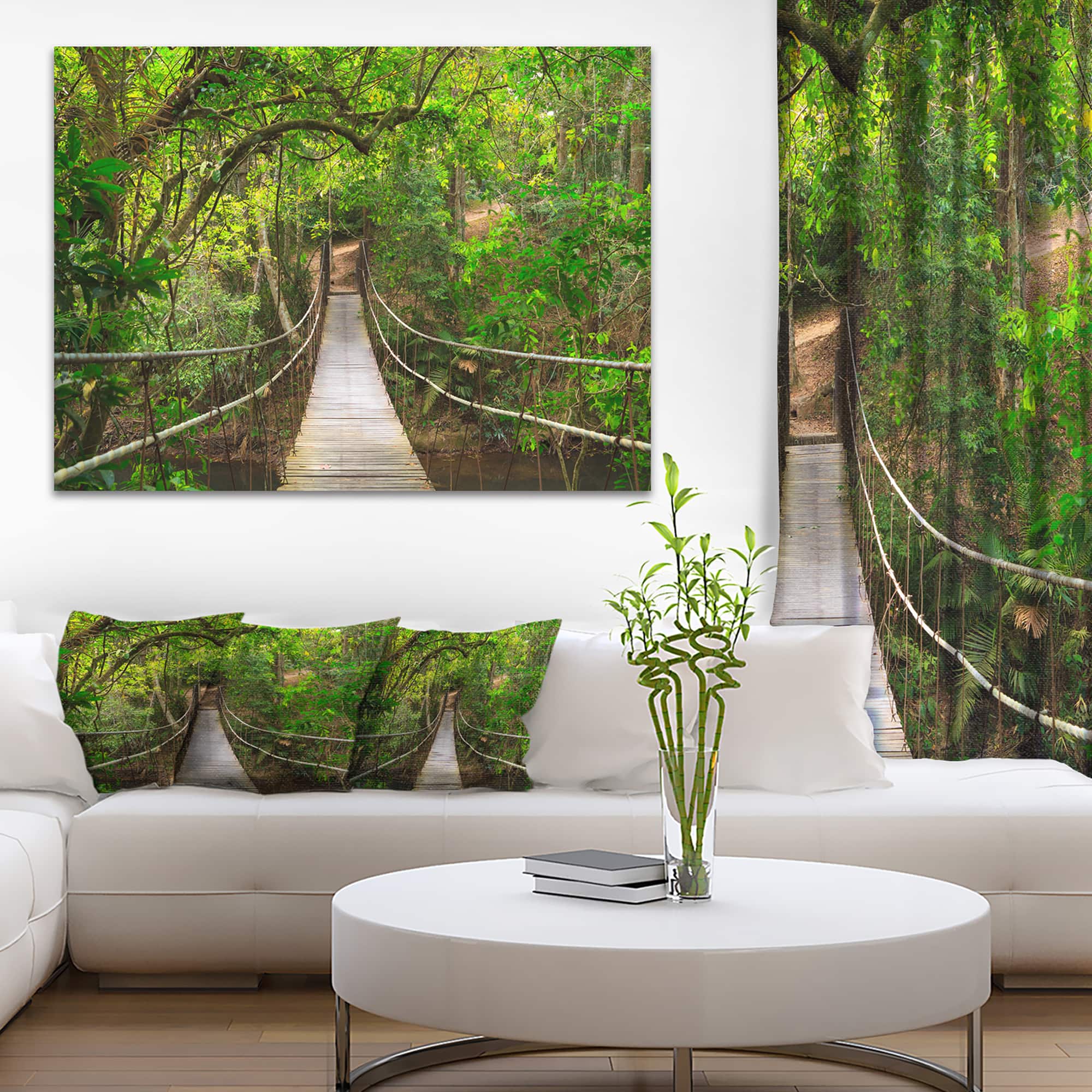 Designart - Bridge to Jungle Thailand - Landscape Photo Canvas Art Print