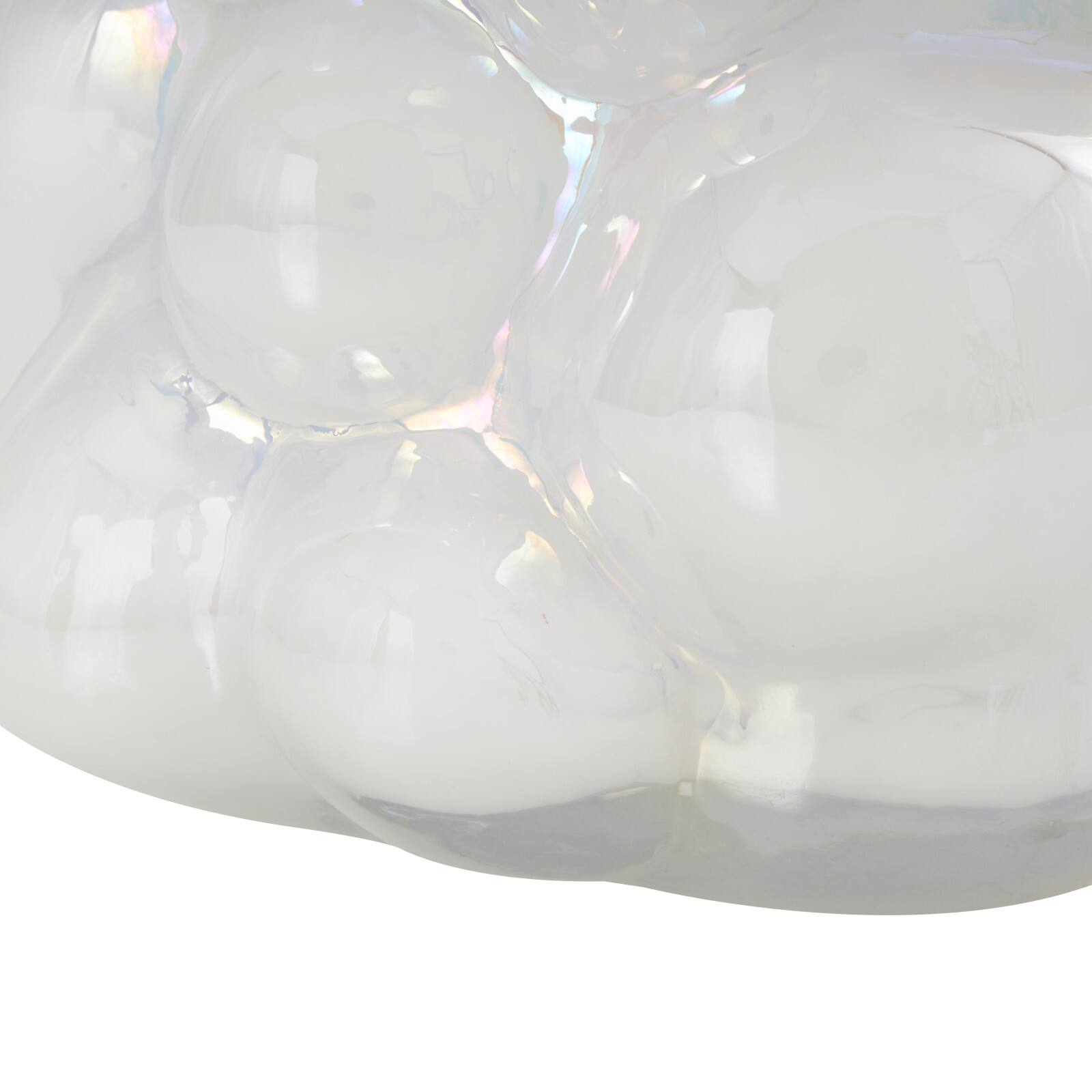 8" Clear Abstract Handmade Bubble Glass Vase