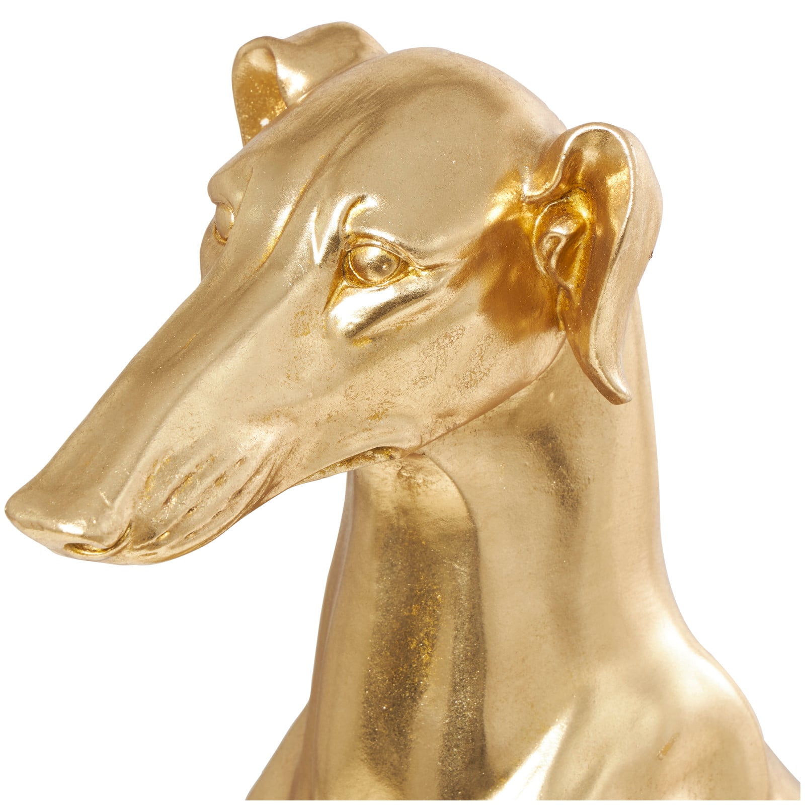 32&#x22; Gold Dog Sitting Greyhound Sculpture