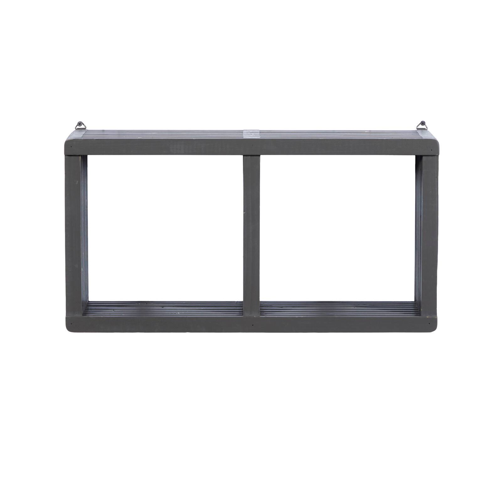 Gray Wood Contemporary Wall Shelf, 12&#x22; x 23&#x22; x 7&#x22;