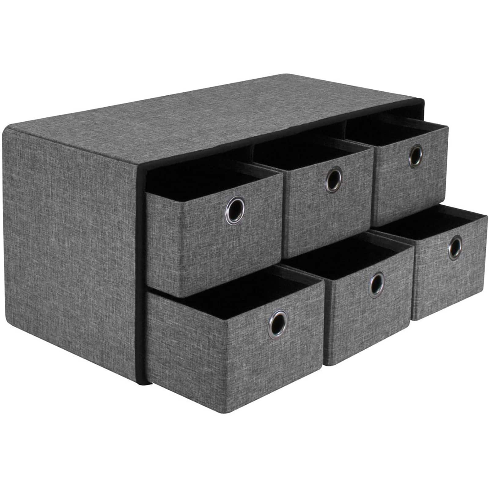 Sorbus 30" Gray Folding Bench with Drawers & Lid