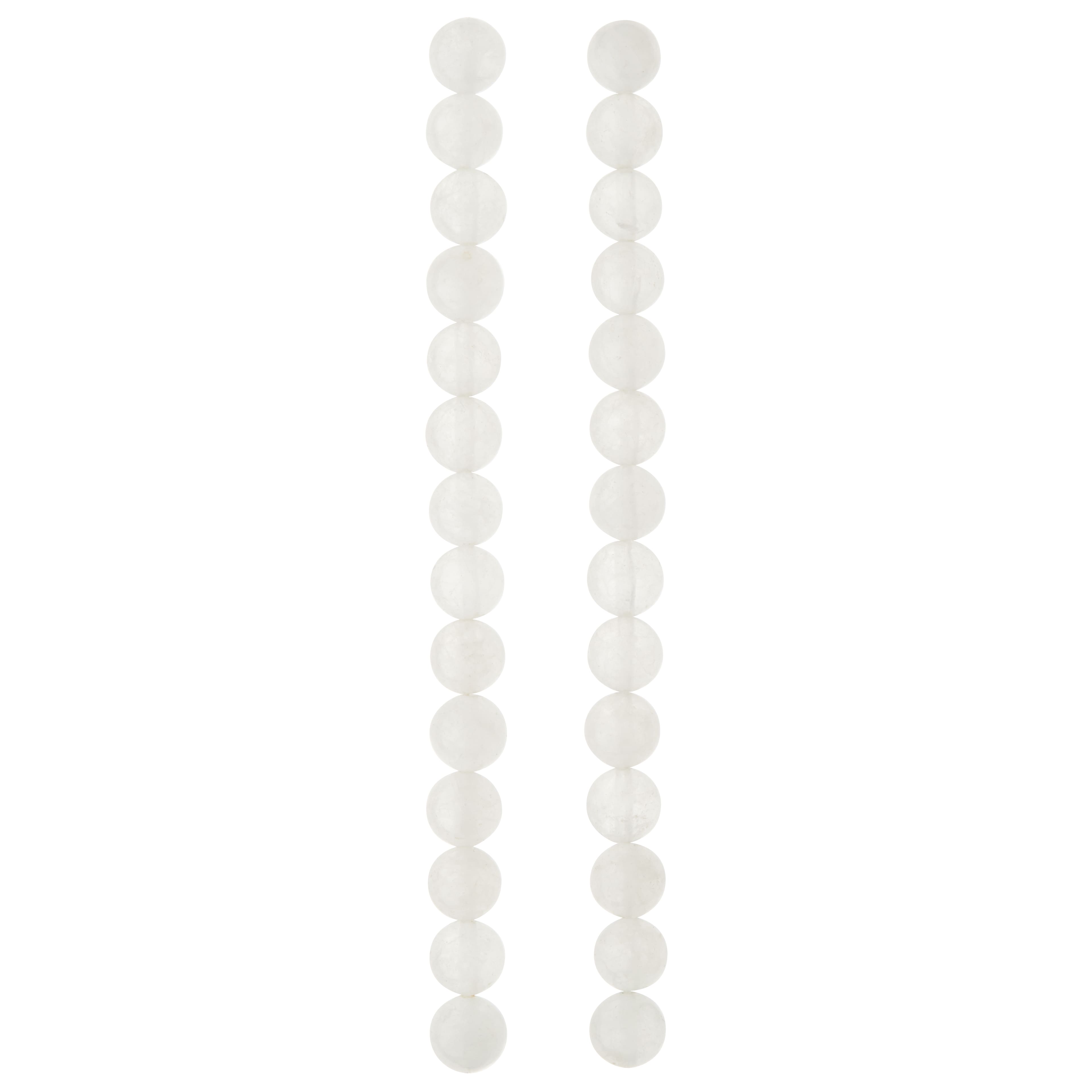 12 Pack: White Quartzite Round Beads, 8mm by Bead Landing™