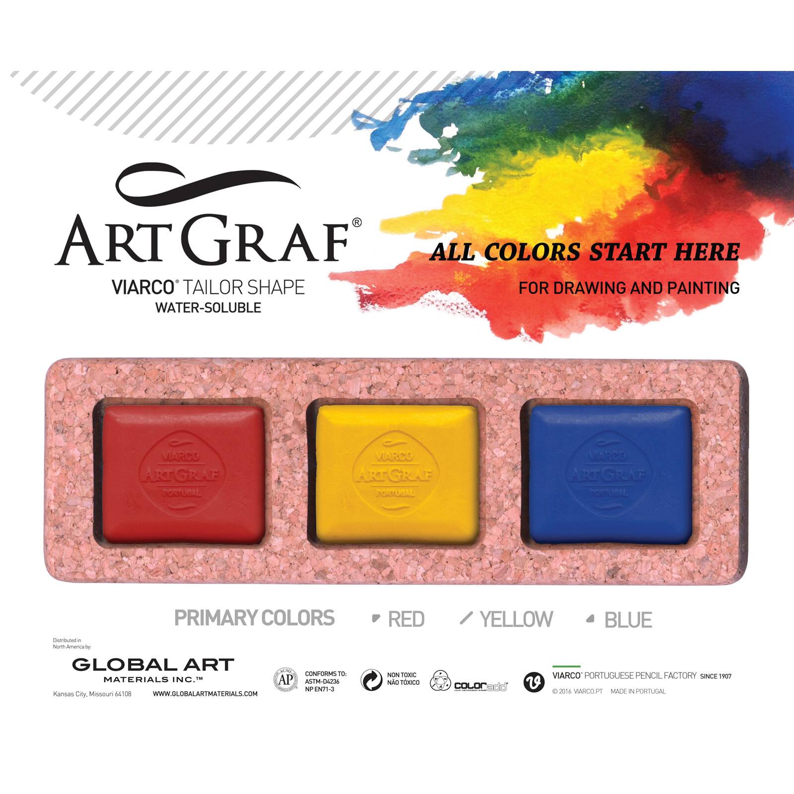 Global Art ArtGraf&#xAE; Tailor Shape Primary Colors Pigment Disc Set