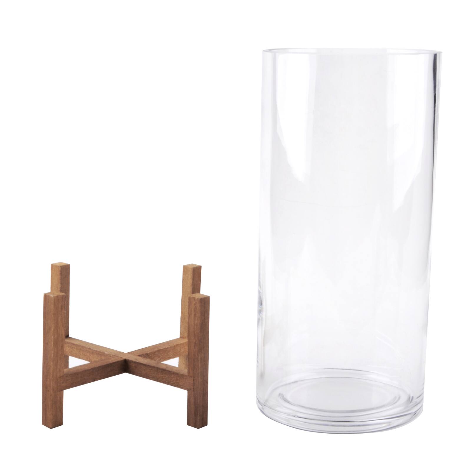 Glass Candle Holder with Wood Base by Ashland® Michaels