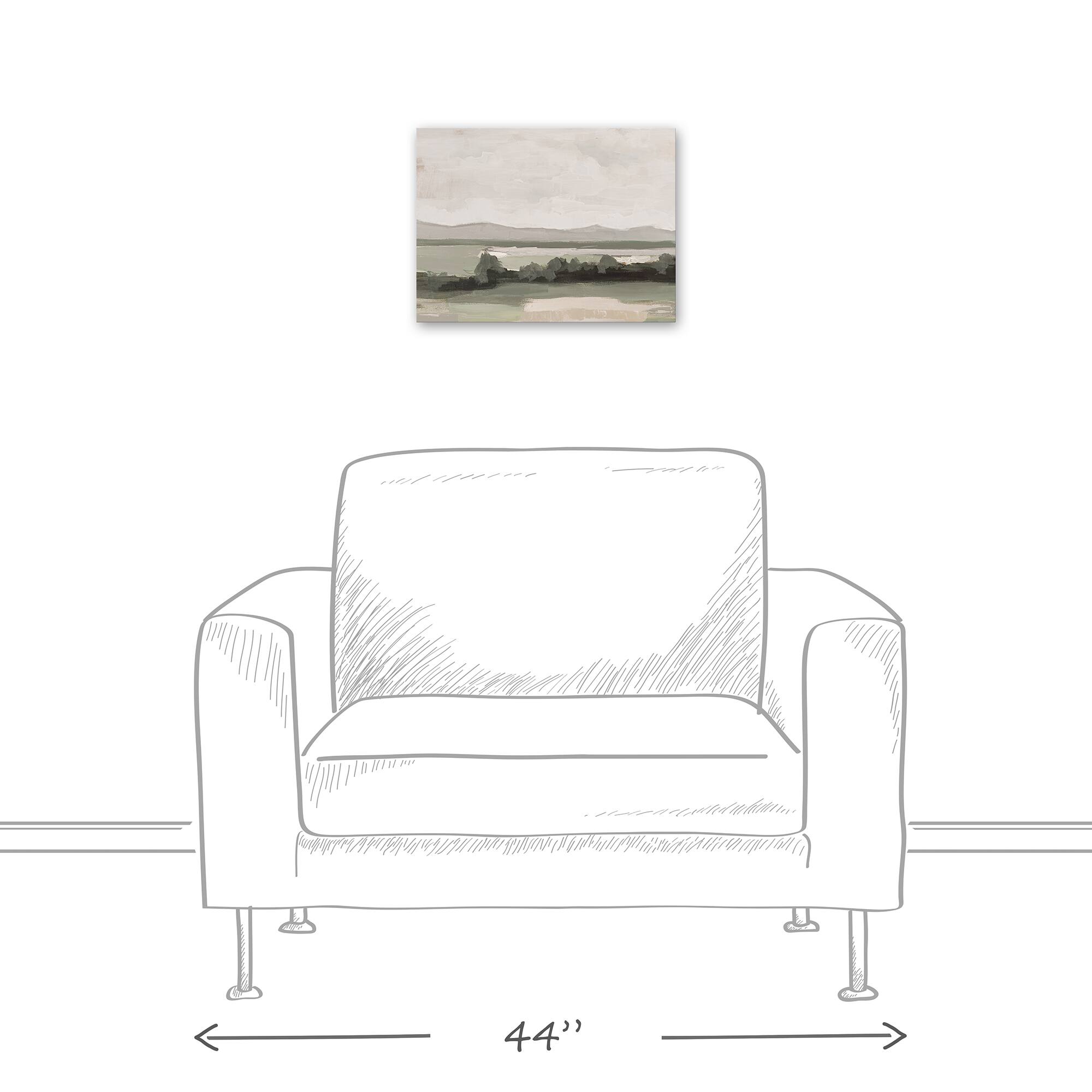 Soft Greige Landscape Canvas Wall Art