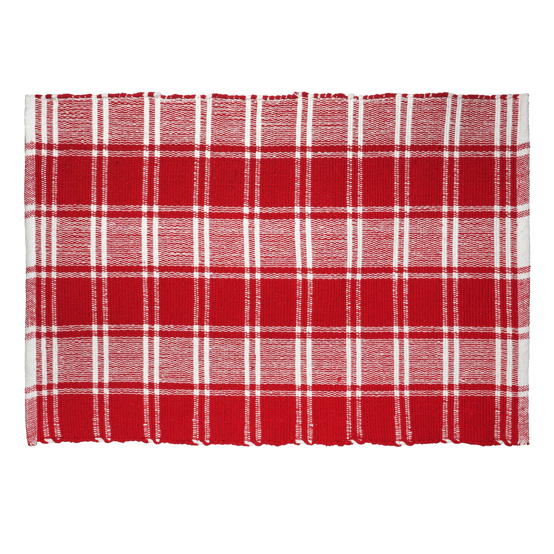 Red &#x26; White Buffalo Check Doormat by Ashland&#xAE;