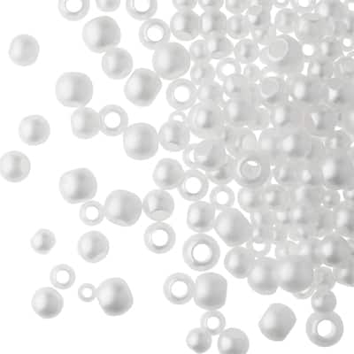 White Pearl Plastic Round Craft Beads by Bead Landing™ image