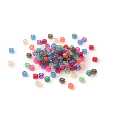 Pony Beads By Creatology™, 1 lb. Glitter Multicolored Assortment, 6mm x 9mm image