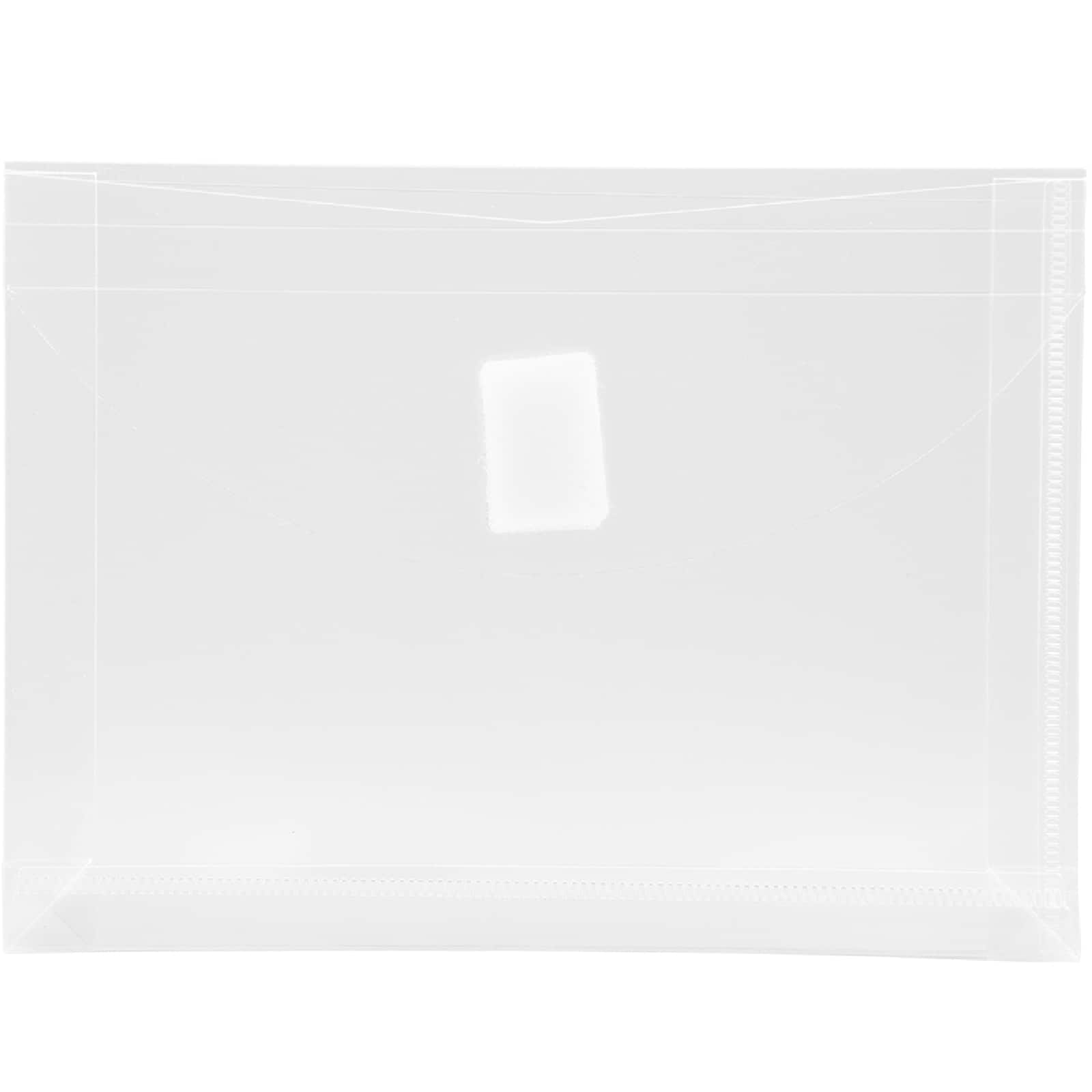 JAM Paper 5.5" x 7.5" Clear Velcro® Brand Hook & Loop 1" Expansion Booklet Envelopes, 24ct.