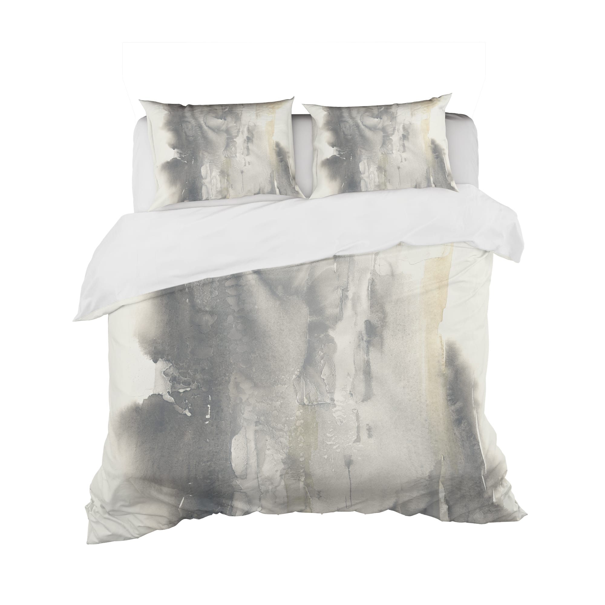 Designart &#x27;Gold Glamour Direction II&#x27; Geometric Bedding Set - Duvet Cover &#x26; Shams