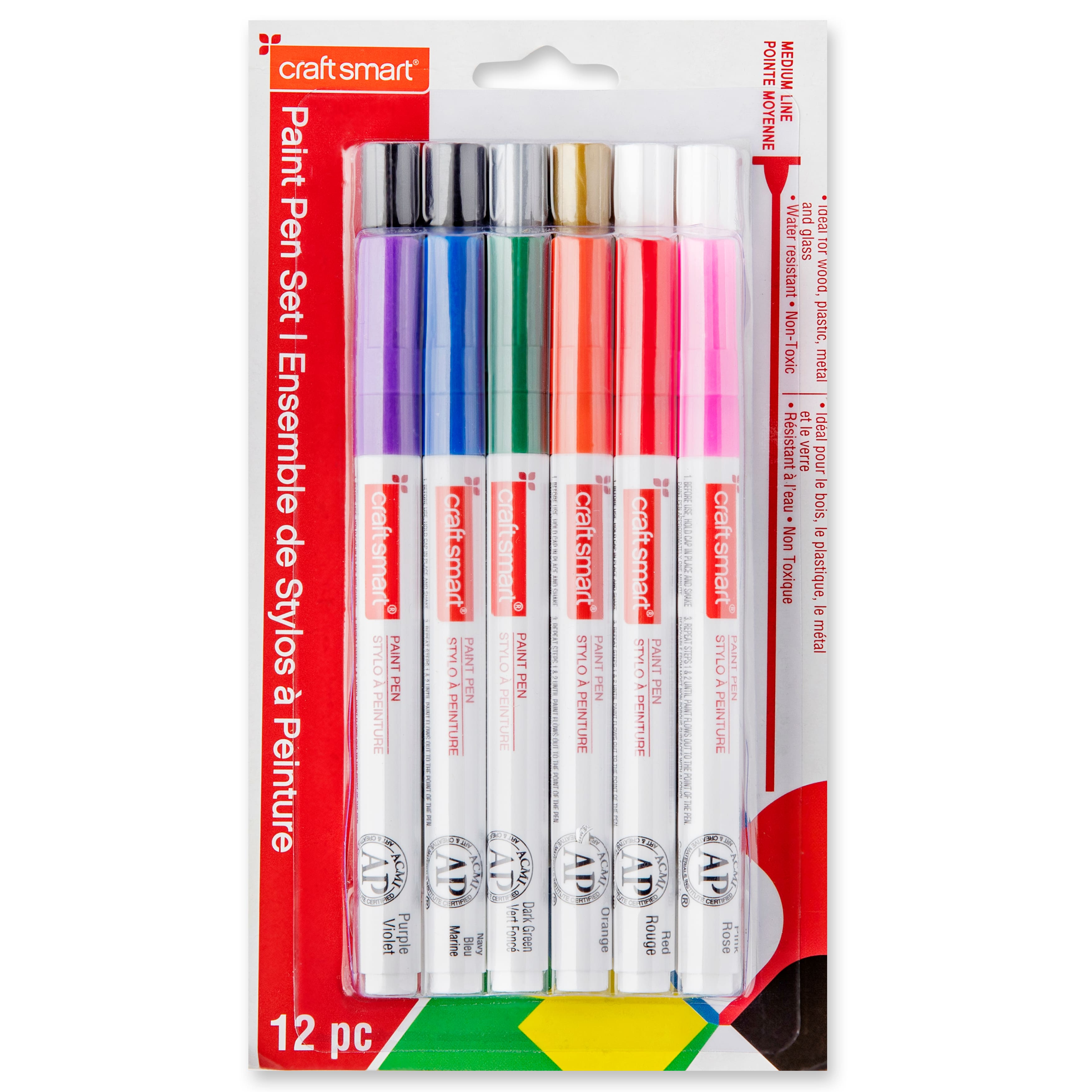 8 Packs: 12 ct. (96 total) Medium Line Paint Pen Set by Craft Smart&#xAE;