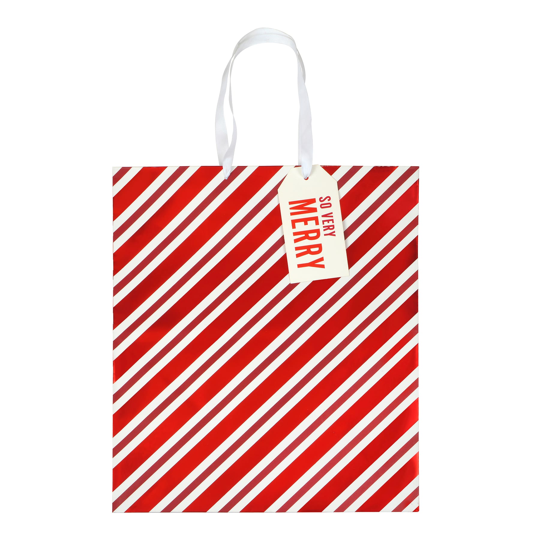 Jumbo Red & White Striped Gift Bag by Celebrate It™