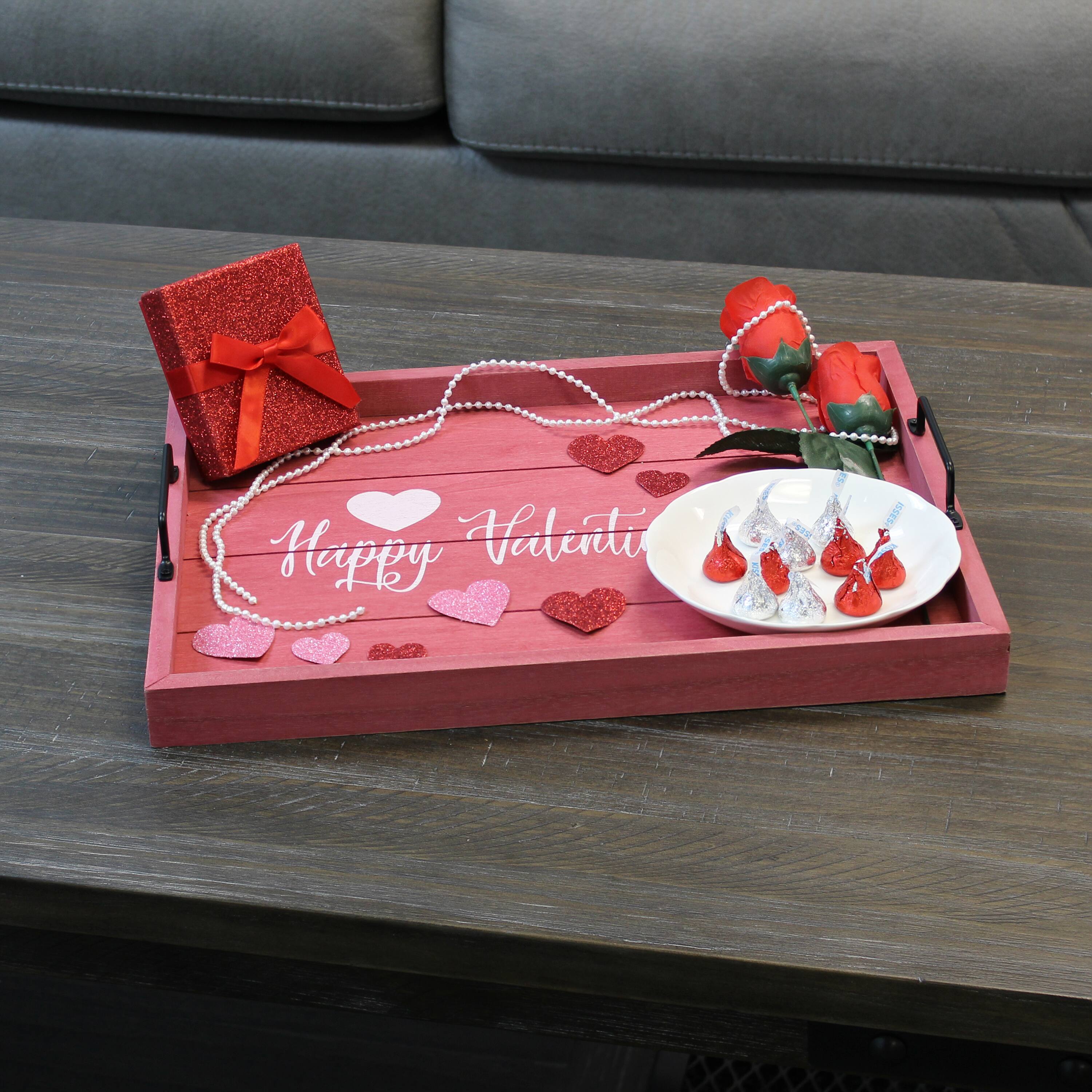 Elegant Designs™ 15.5" Happy Valentine's Day Serving Tray with Handles