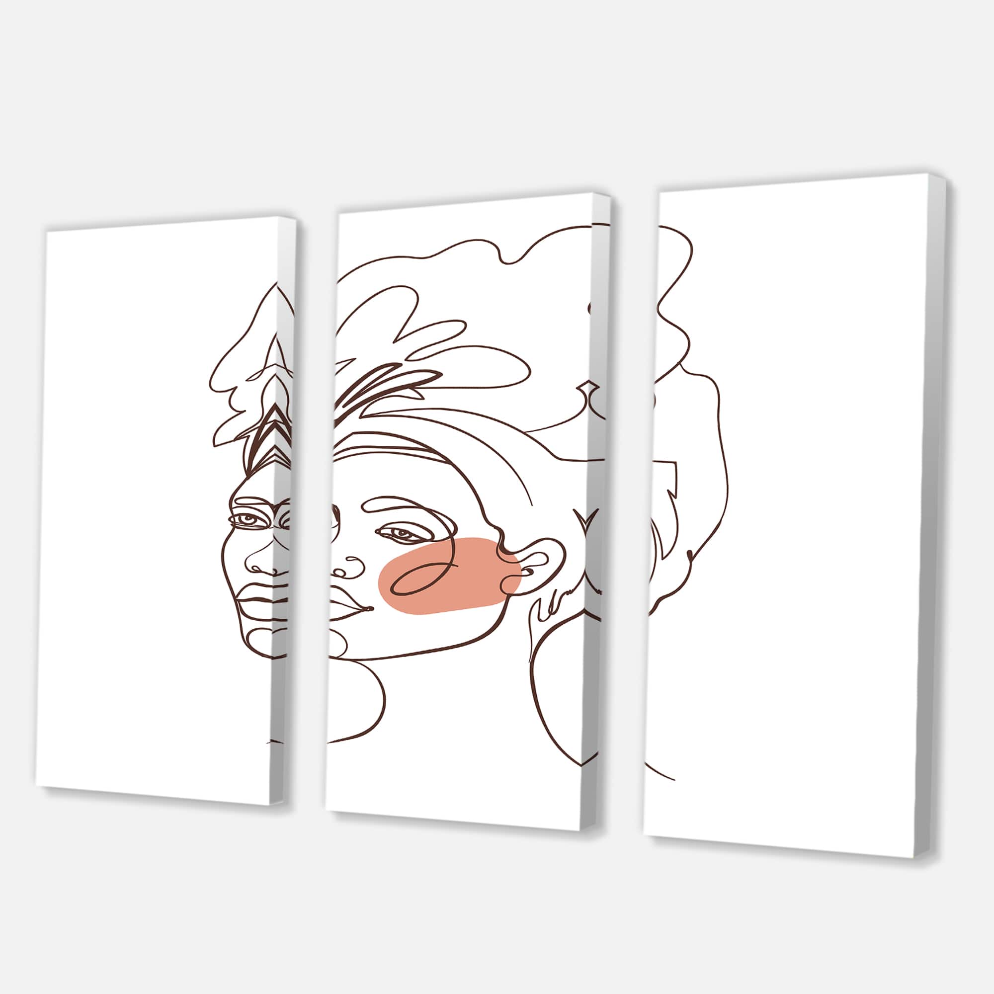 Designart - One Line Portrait of African American Woman III