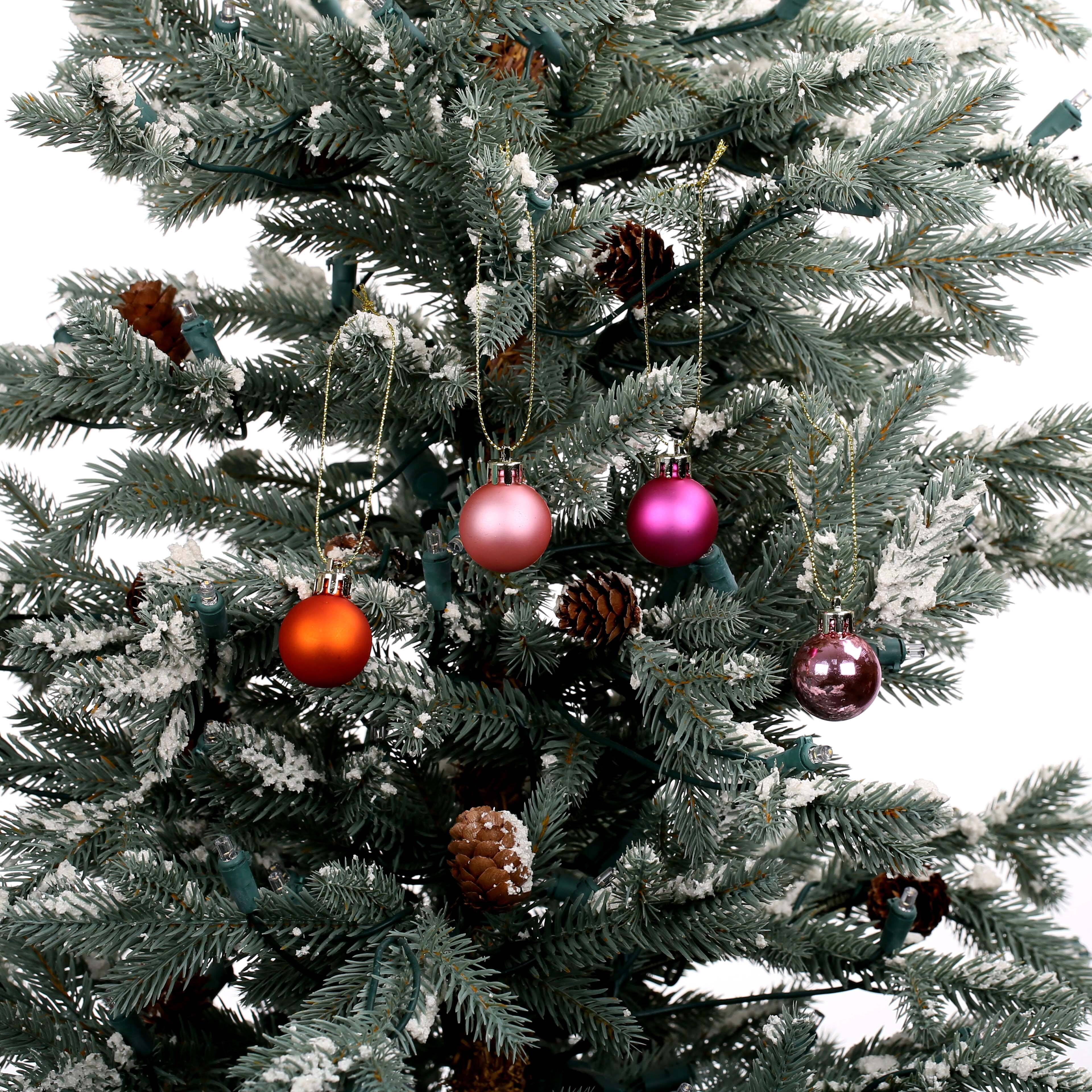 Paquet de 34 boules de No&#xEB;l d&#xE9;coratives roses et orange de 30 mm d&#x27;Ashland