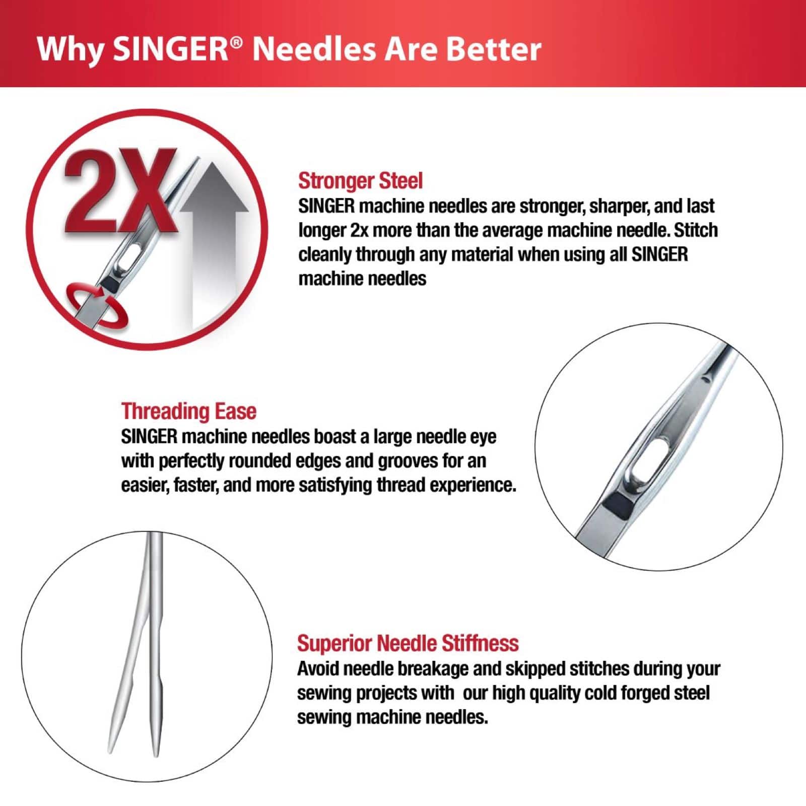 SINGER® Titanium & Standard Universal & Ball Point Sewing Machine Needles, 54ct.