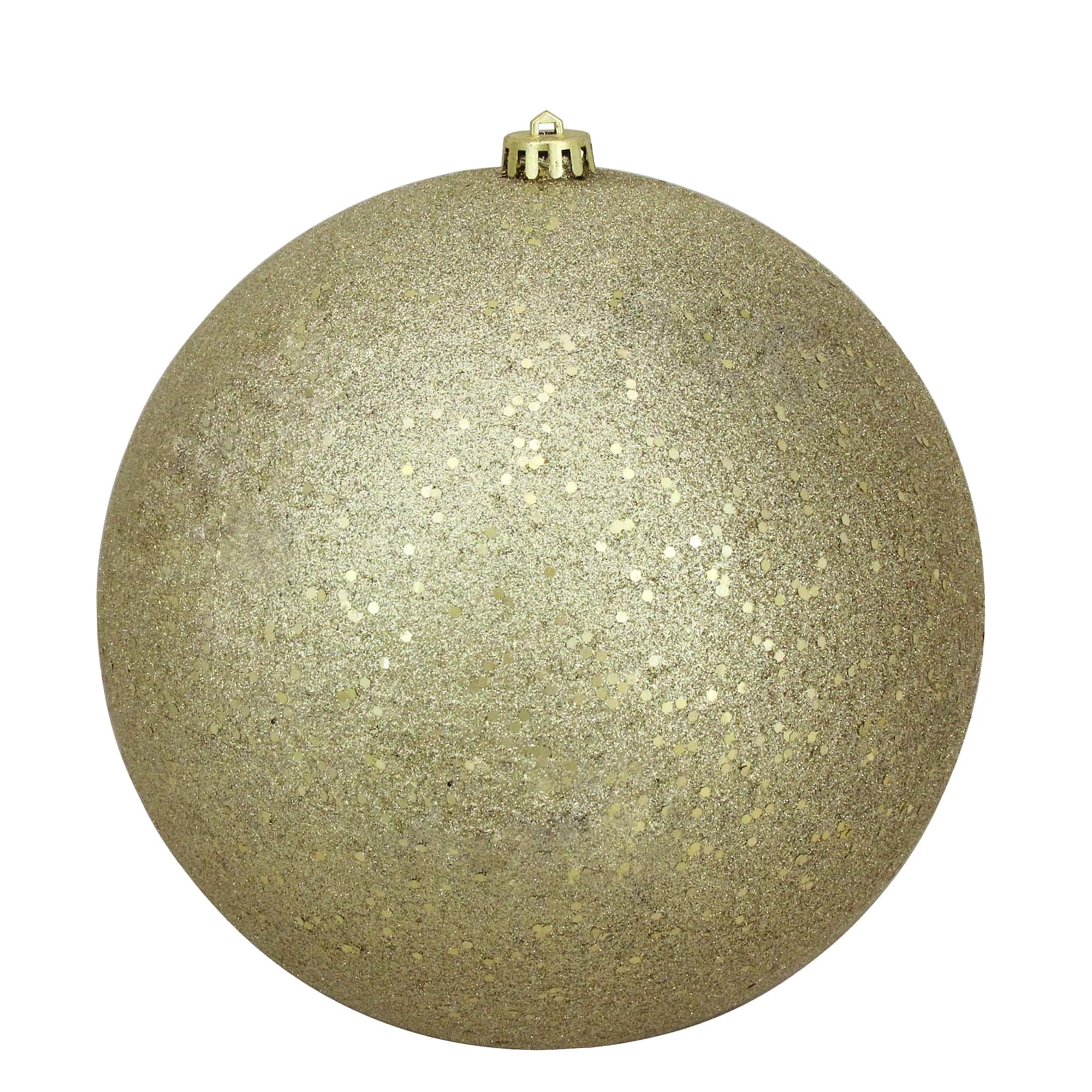 10" Gold Holographic Glitter Shatterproof Christmas Ball Ornament