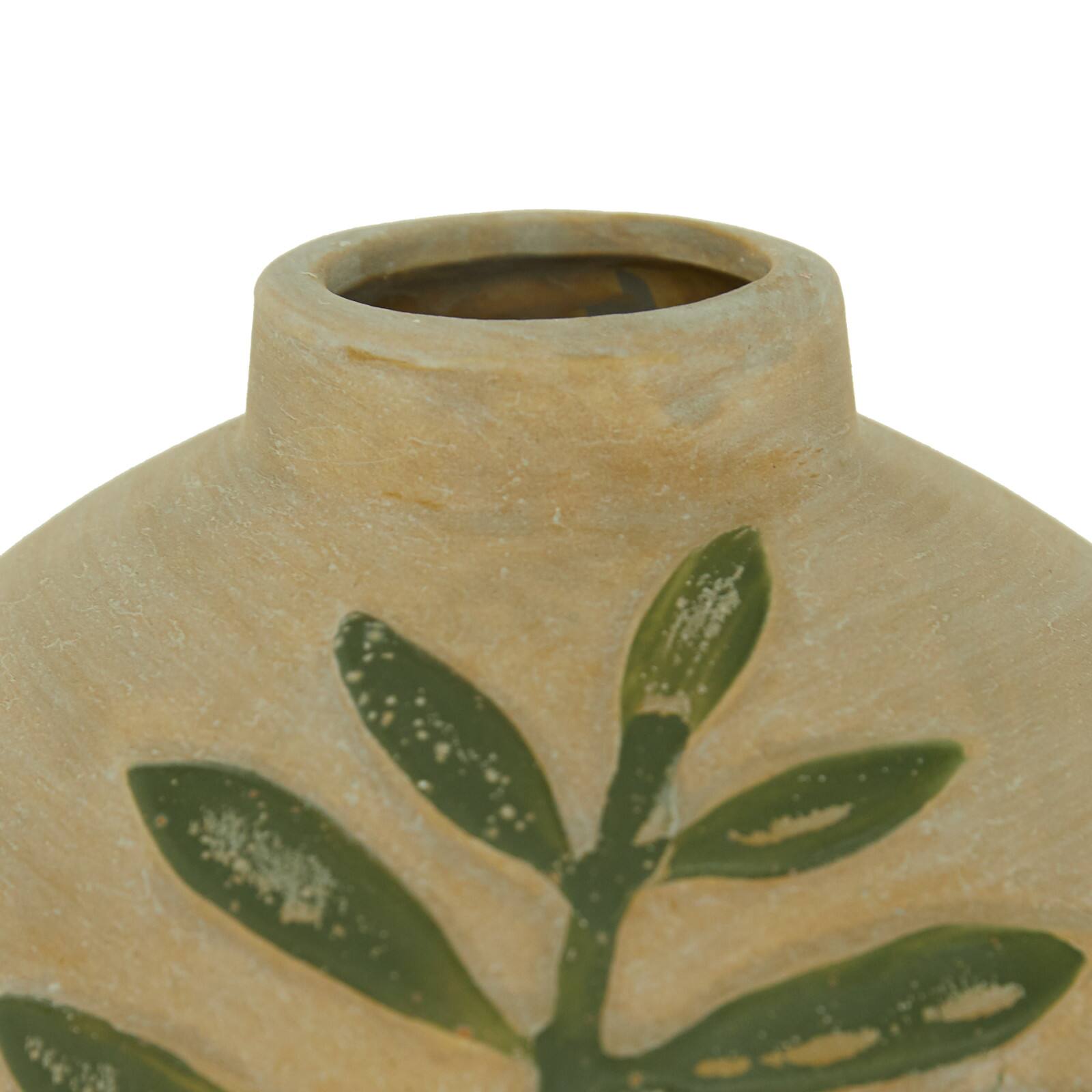 Tan Ceramic Coastal Style Vase, 10&#x22; x 7&#x22; x 7&#x22;